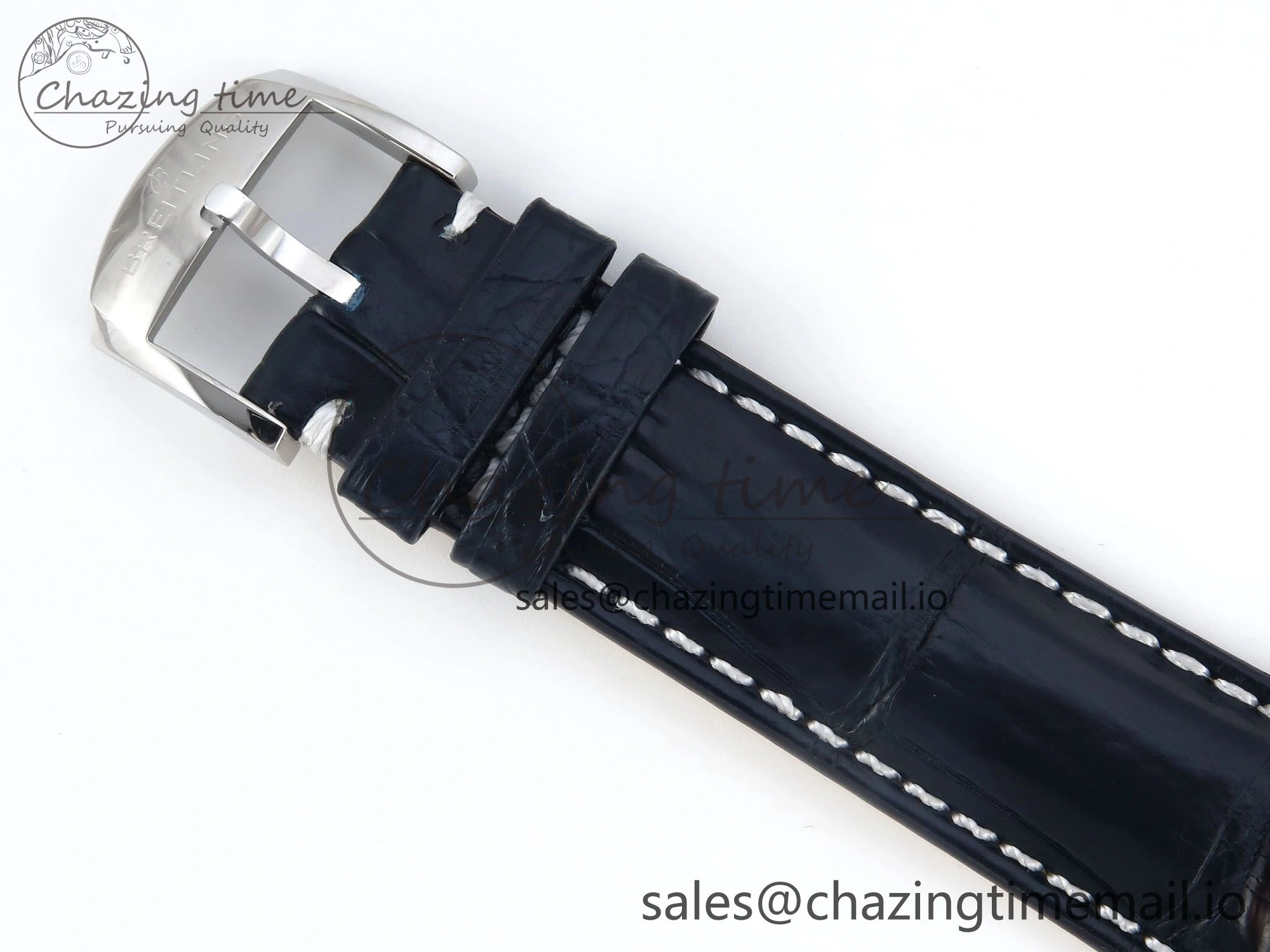 Navitimer 1 RG SS 41mm TF 1:1 Best Edition White Bezel Gray Dial on Blue Leather Strap A2824