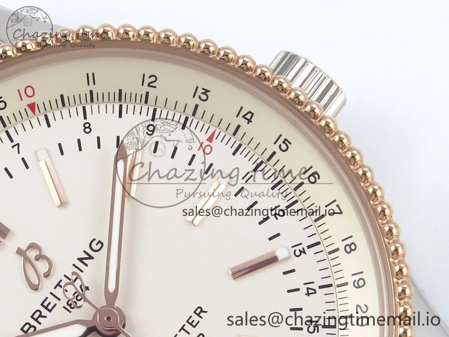 Navitimer 1 RG SS 41mm TF 1:1 Best Edition White Bezel White Dial on Brown Leather Strap A2824