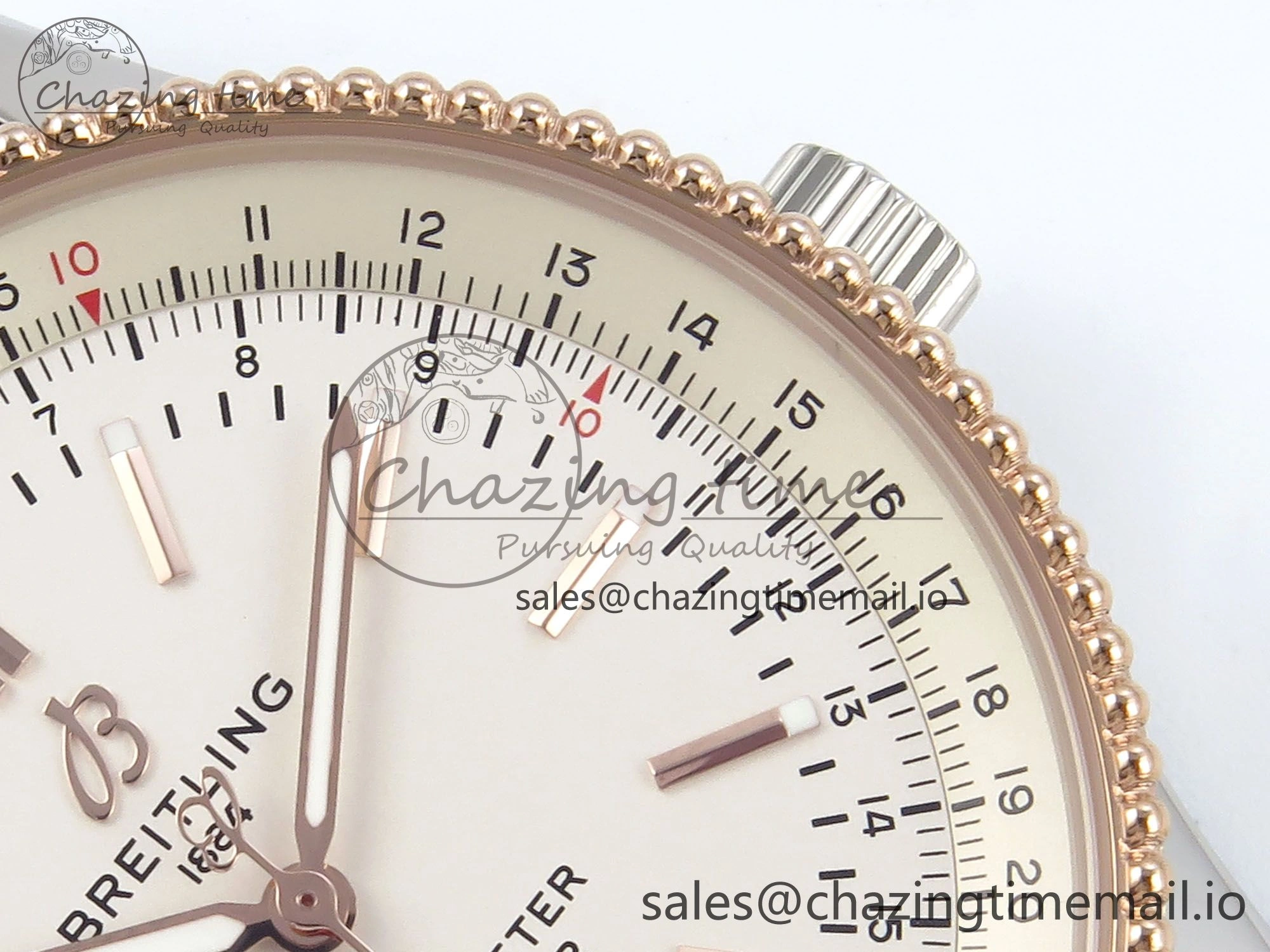Navitimer 1 RG SS 41mm TF 1:1 Best Edition White Bezel White Dial on Brown Leather Strap A2824