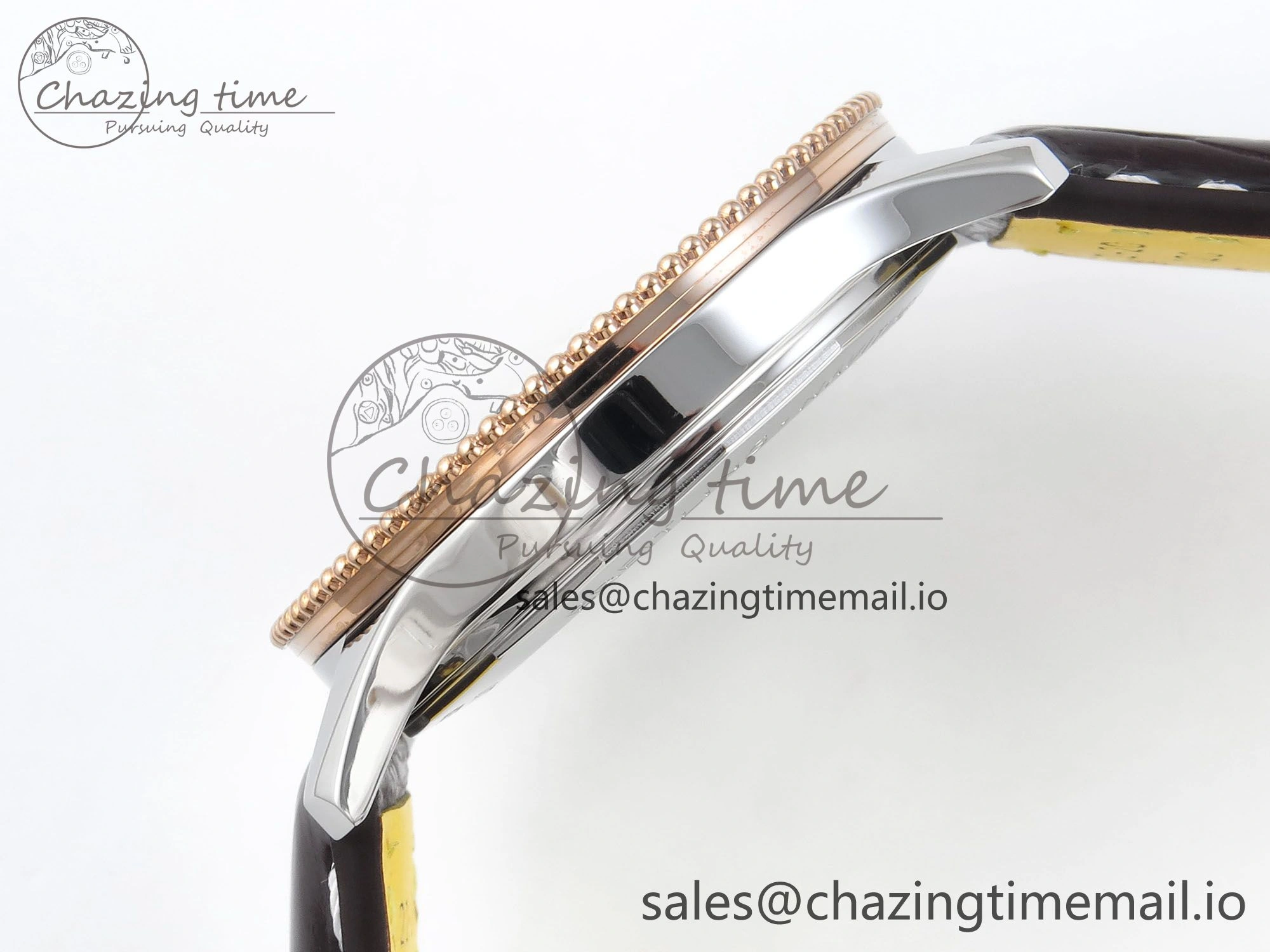 Navitimer 1 RG SS 41mm TF 1:1 Best Edition White Bezel White Dial on Brown Leather Strap A2824