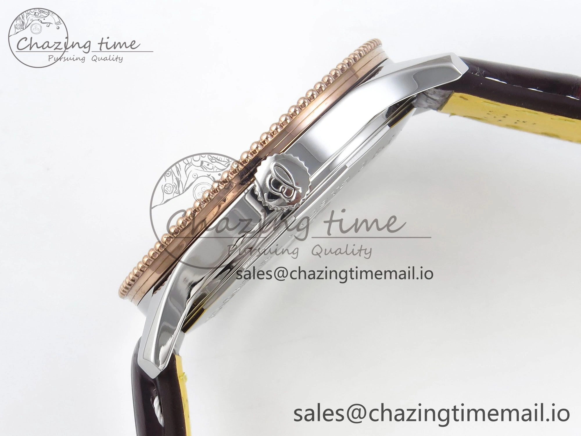 Navitimer 1 RG SS 41mm TF 1:1 Best Edition White Bezel White Dial on Brown Leather Strap A2824