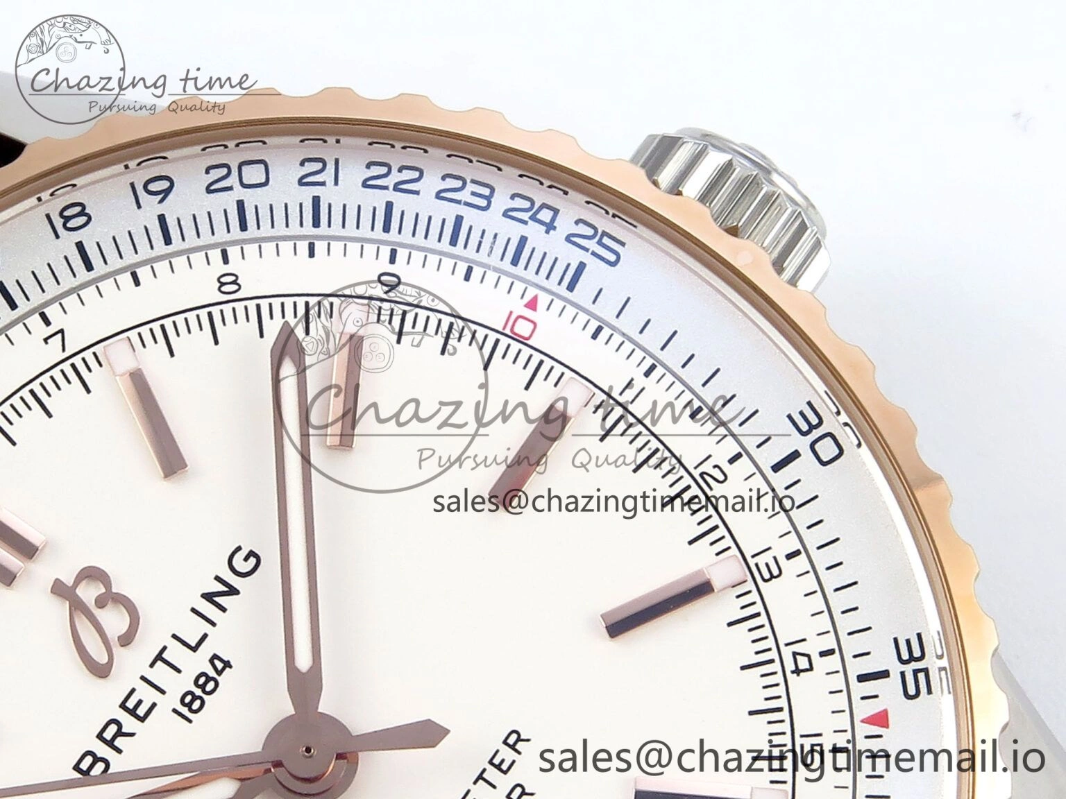 Navitimer 1 RG SS 41mm TF 1:1 Best Edition White Bezel White Dial on Brown Leather Strap A2824