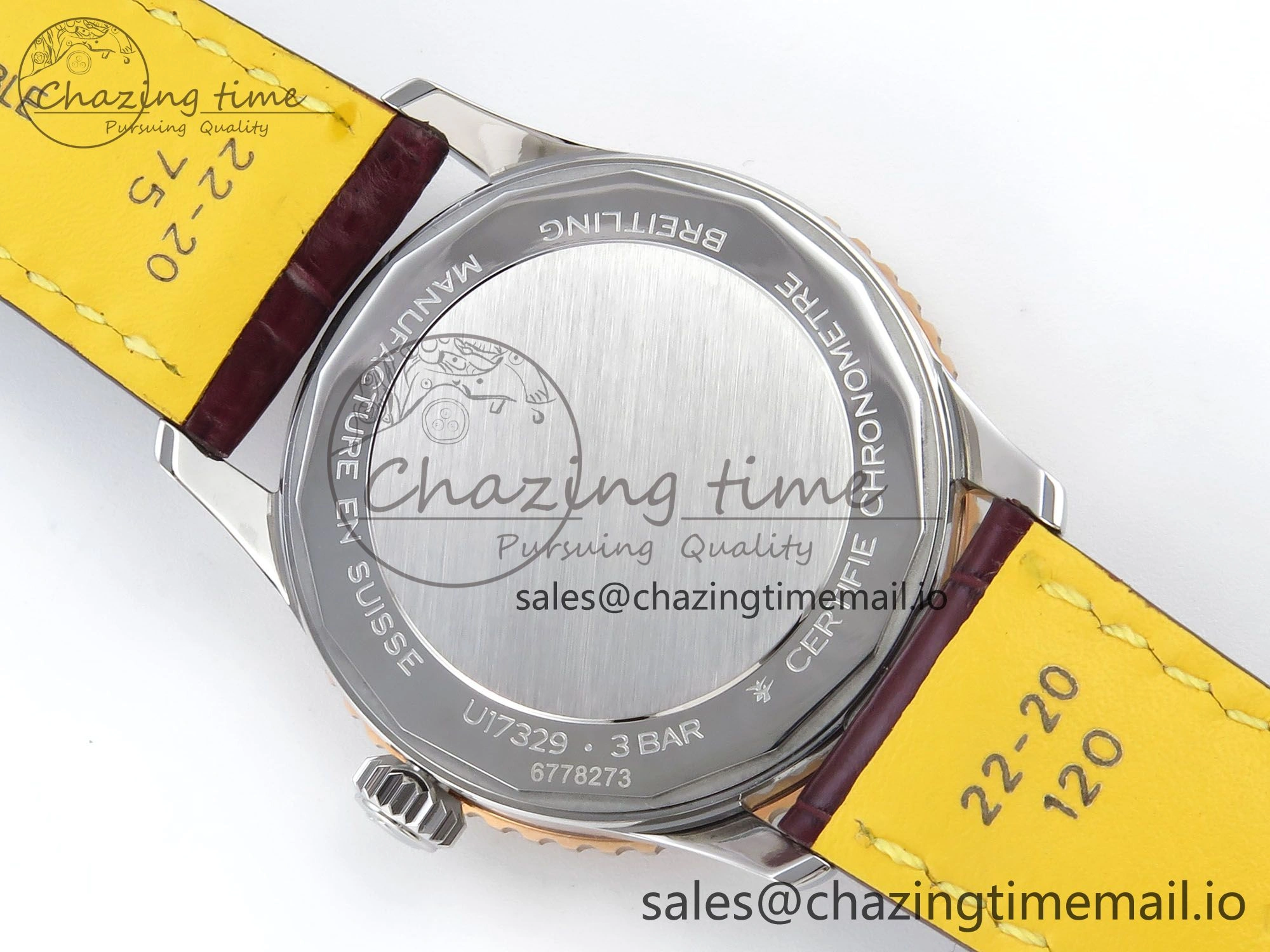 Navitimer 1 RG SS 41mm TF 1:1 Best Edition White Bezel White Dial on Brown Leather Strap A2824