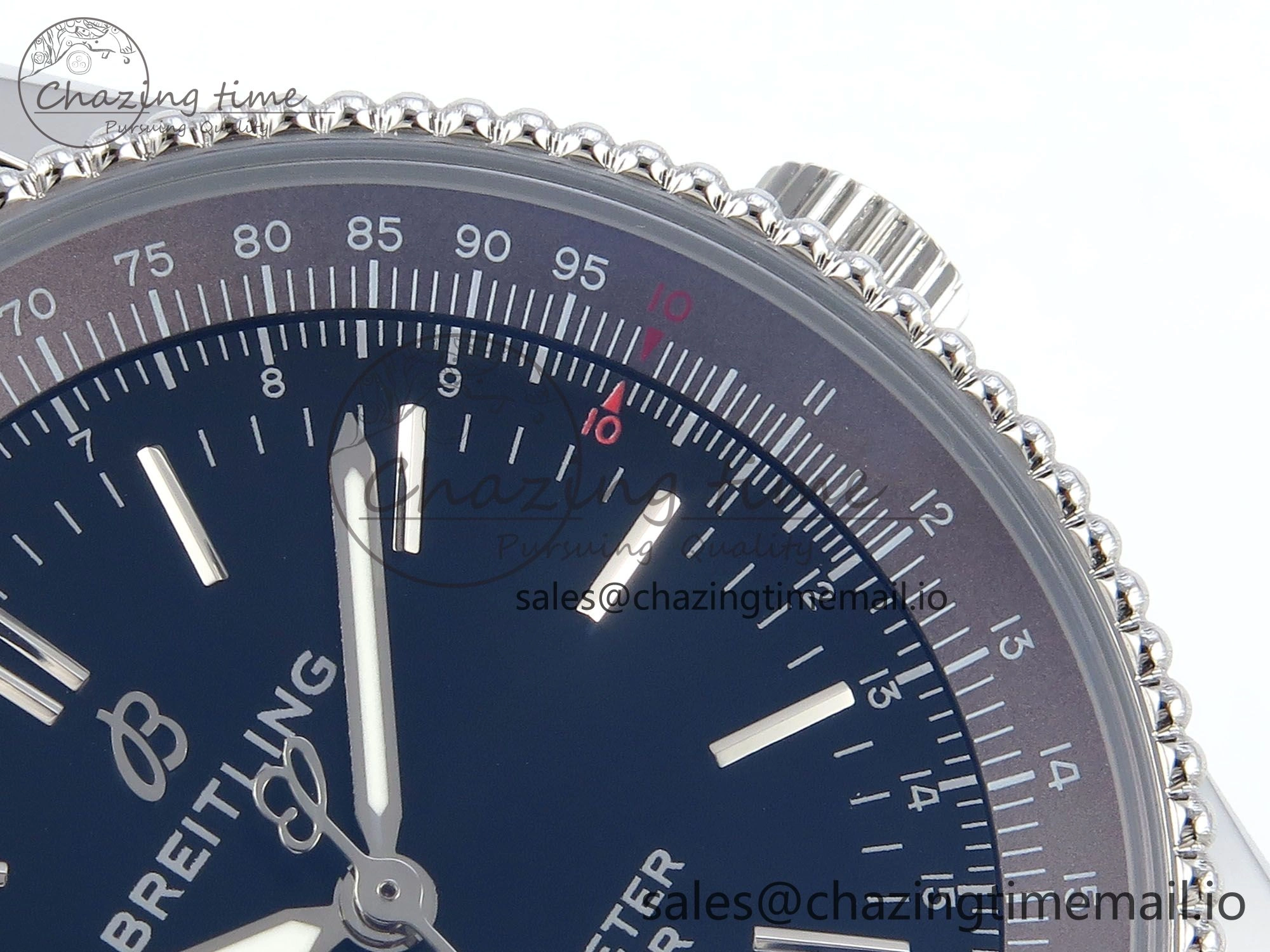 Navitimer 1 SS 38mm TF 1:1 Best Edition Black Bezel Black Dial on SS Bracelet A2824