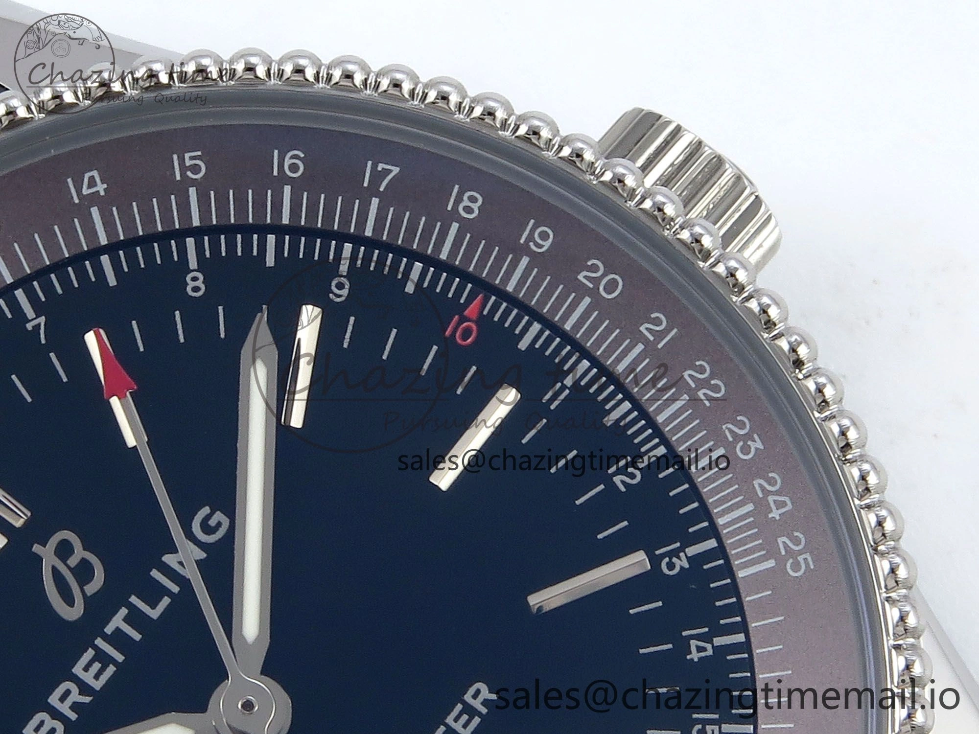 Navitimer 1 SS 38mm TF 1:1 Best Edition Black Bezel Blue Dial on Black Leather Strap A2824