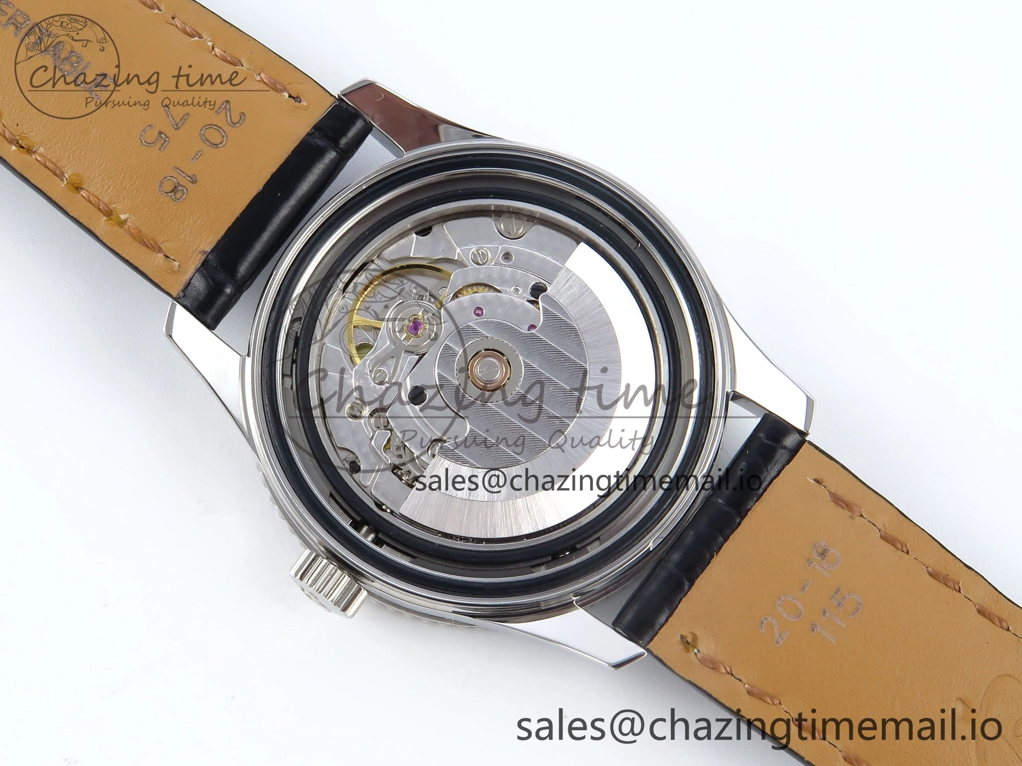 Navitimer 1 SS 38mm TF 1:1 Best Edition Black Bezel Blue Dial on Black Leather Strap A2824