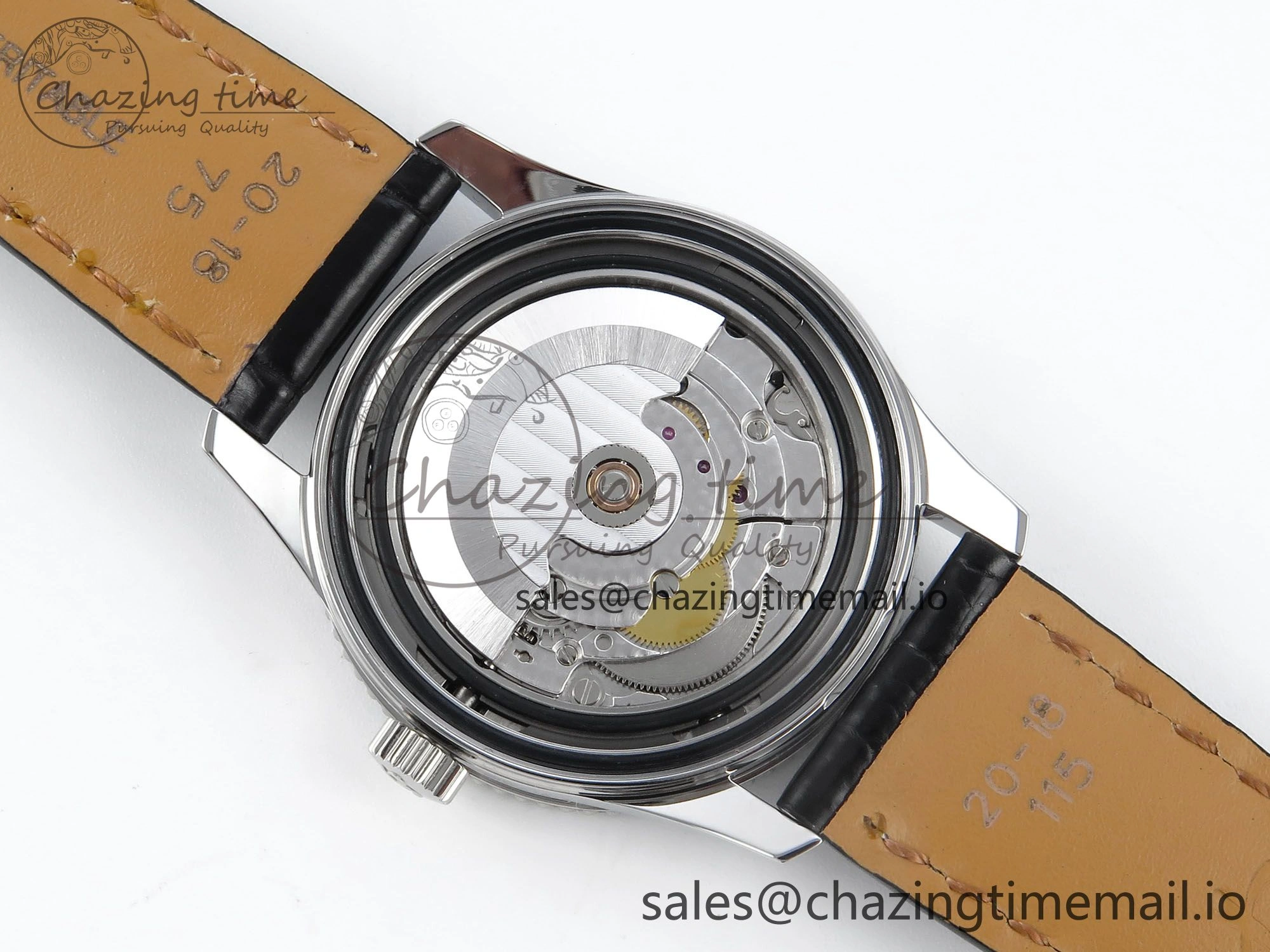 Navitimer 1 SS 38mm TF 1:1 Best Edition Black Bezel Blue Dial on Black Leather Strap A2824