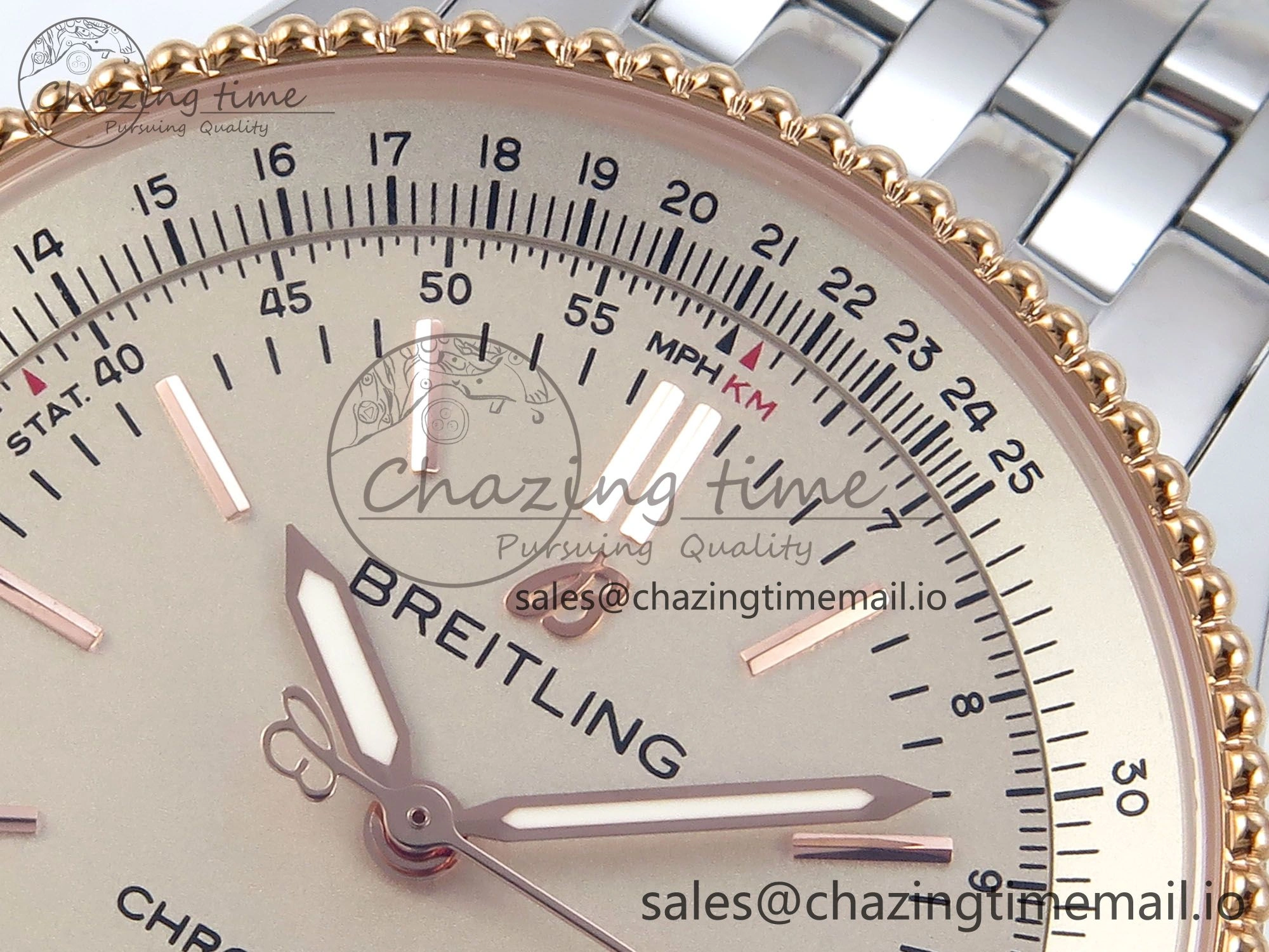 Navitimer 1 SS 38mm TF 1:1 Best Edition RG Bezel White Dial on SS Bracelet A2824