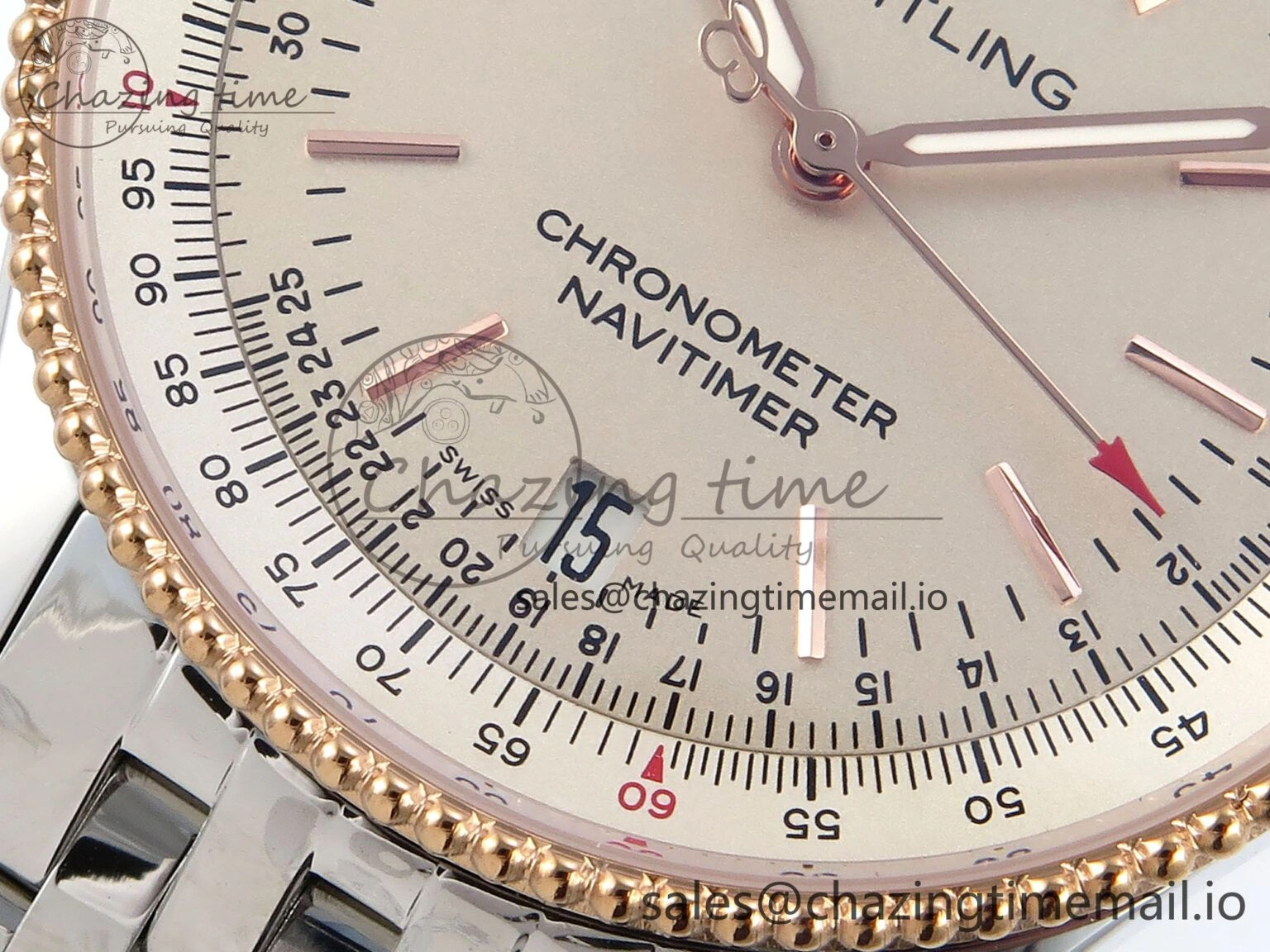 Navitimer 1 SS 38mm TF 1:1 Best Edition RG Bezel White Dial on SS Bracelet A2824