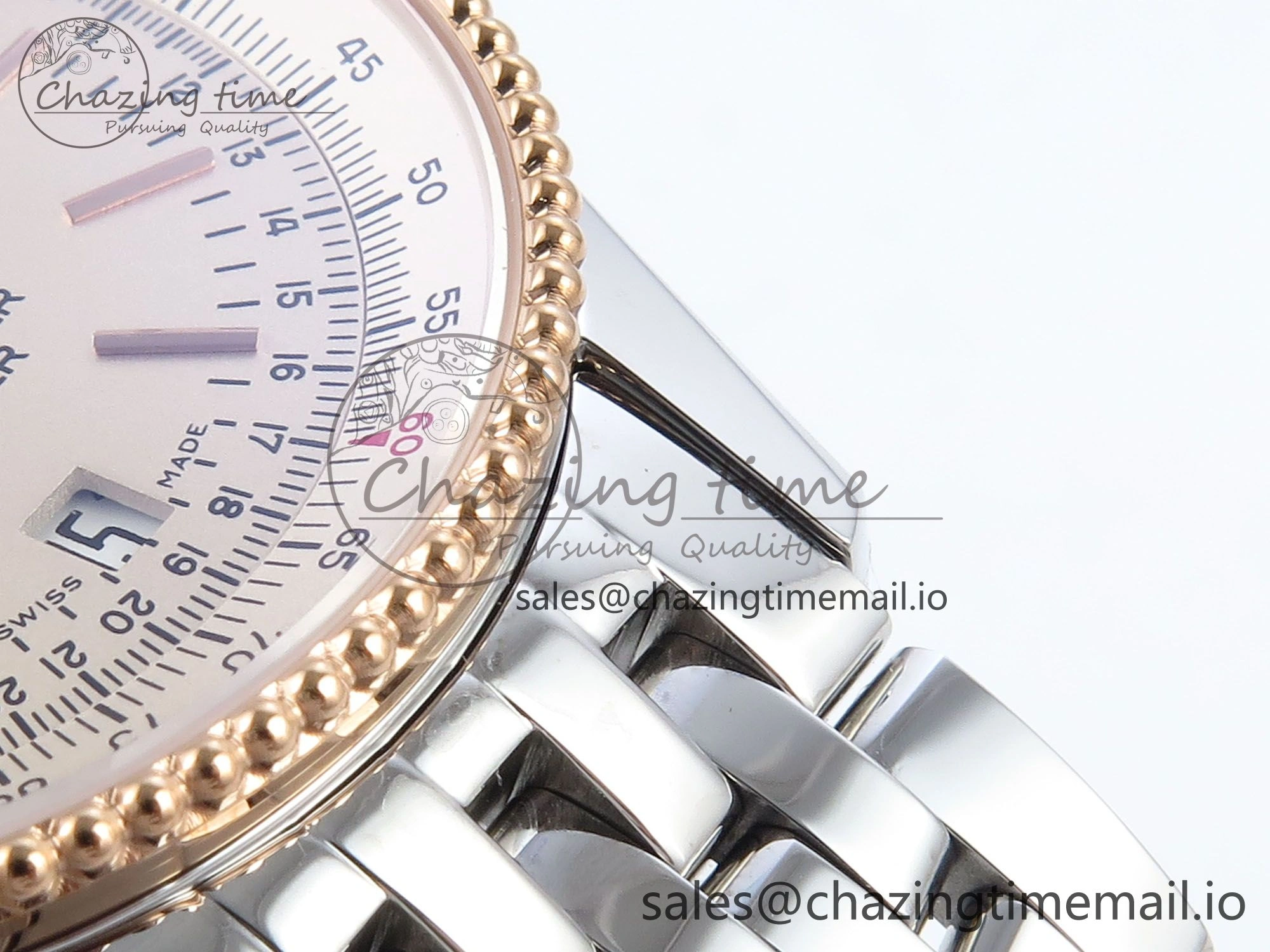Navitimer 1 SS 38mm TF 1:1 Best Edition RG Bezel White Dial on SS Bracelet A2824