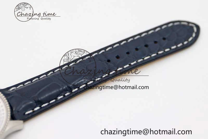 Navitimer 1 SS 38mm TF 1:1 Best Edition SS Bezel White Dial on Blue Croco Strap A2824