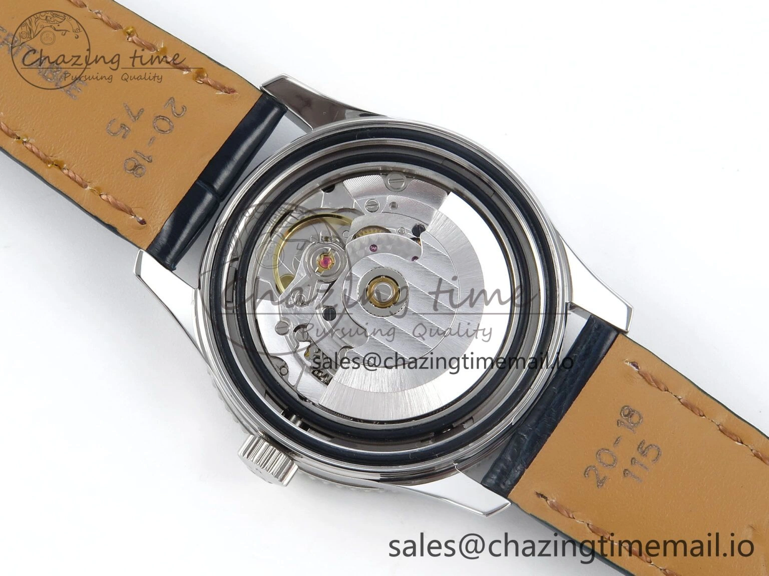 Navitimer 1 SS 38mm TF 1:1 Best Edition White Bezel Blue Dial on Blue Leather Strap A2824
