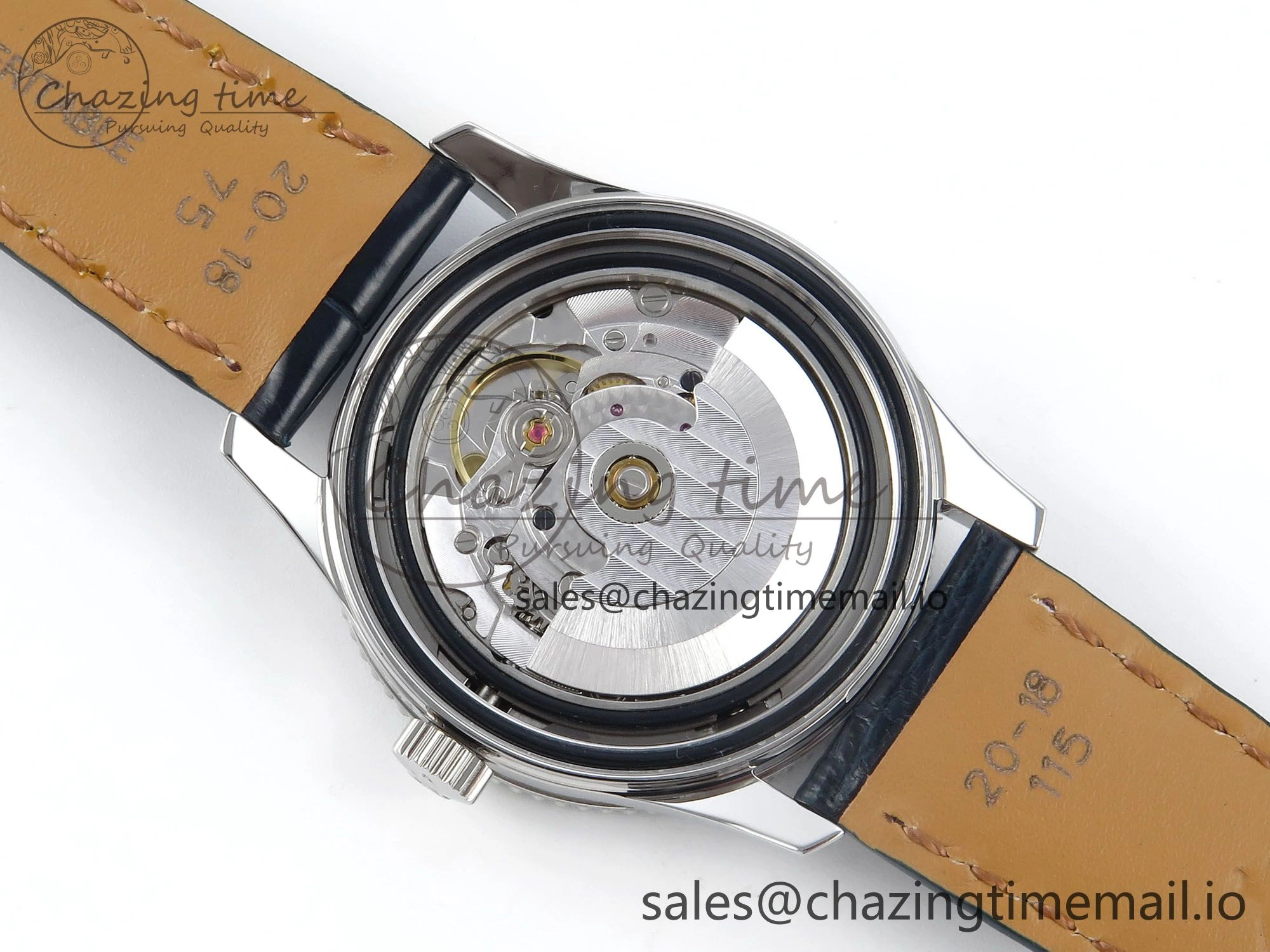 Navitimer 1 SS 38mm TF 1:1 Best Edition White Bezel Blue Dial on Blue Leather Strap A2824