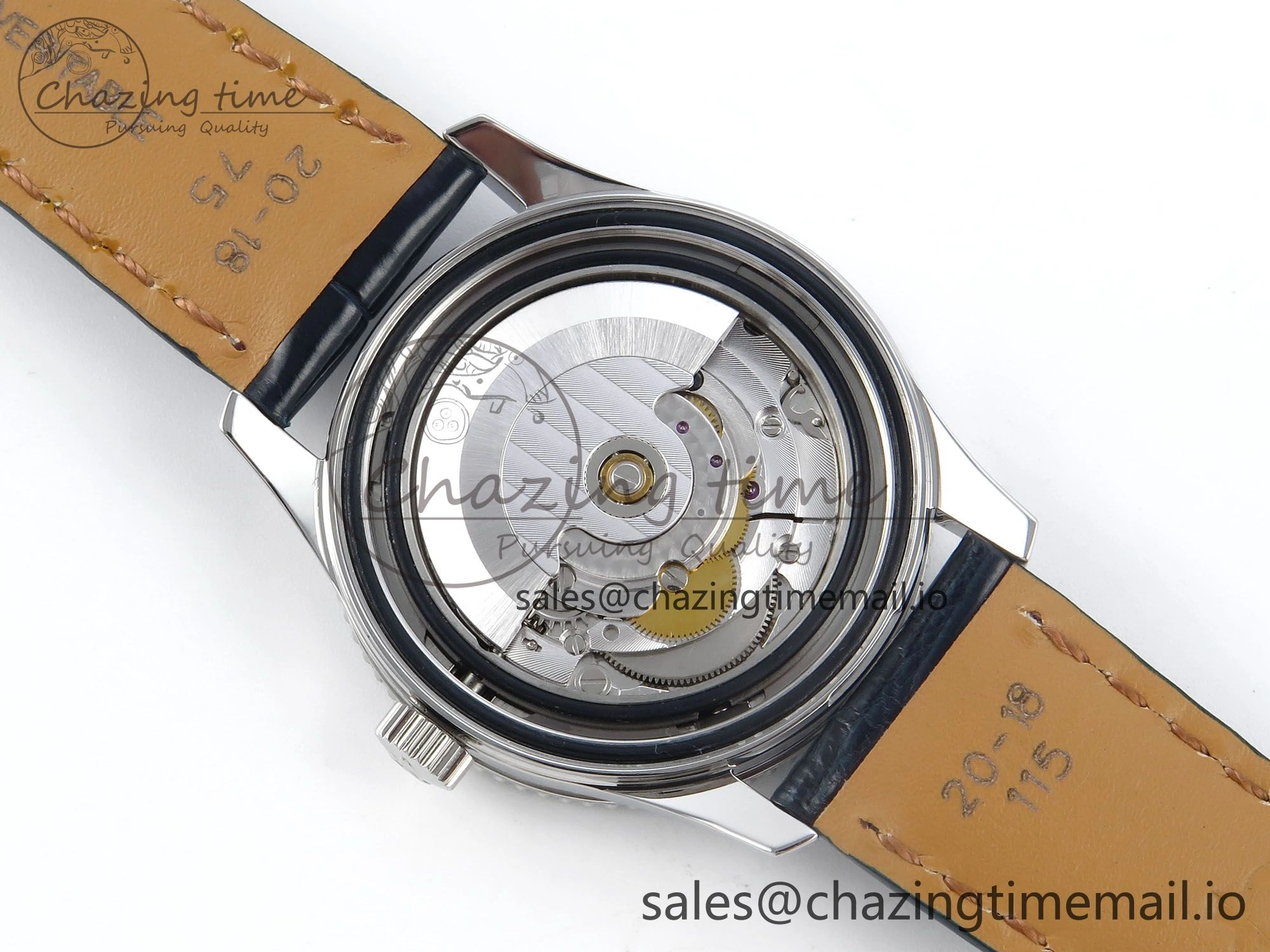 Navitimer 1 SS 38mm TF 1:1 Best Edition White Bezel Blue Dial on Blue Leather Strap A2824