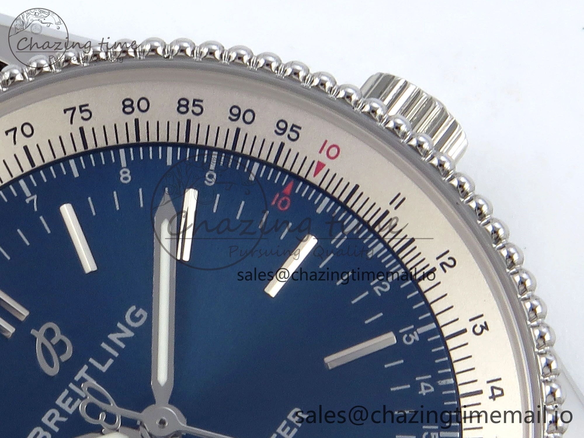 Navitimer 1 SS 38mm TF 1:1 Best Edition White Bezel Blue Dial on Brown Leather Strap A2824