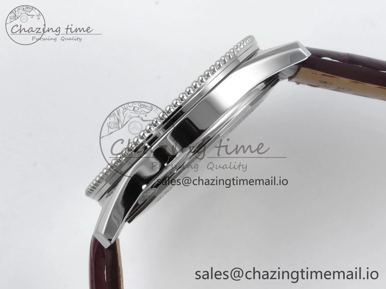 Navitimer 1 SS 38mm TF 1:1 Best Edition White Bezel Blue Dial on Brown Leather Strap A2824