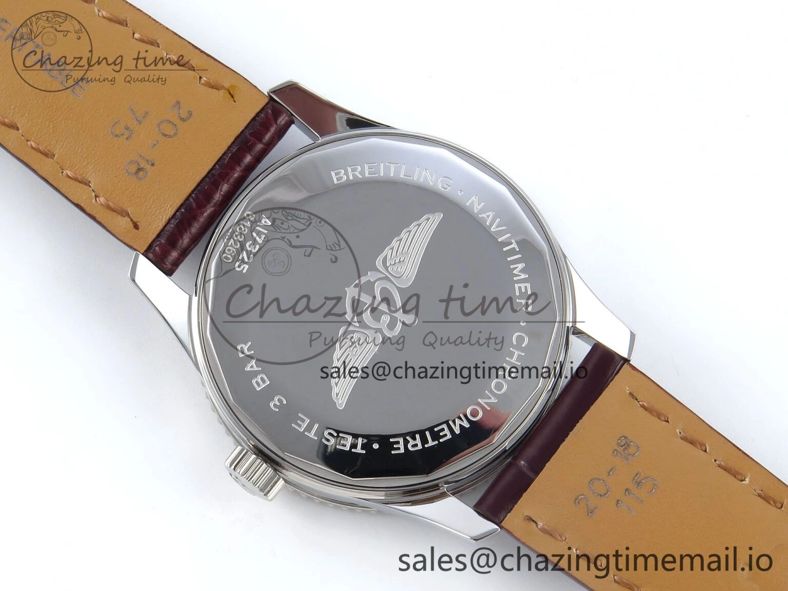 Navitimer 1 SS 38mm TF 1:1 Best Edition White Bezel Blue Dial on Brown Leather Strap A2824