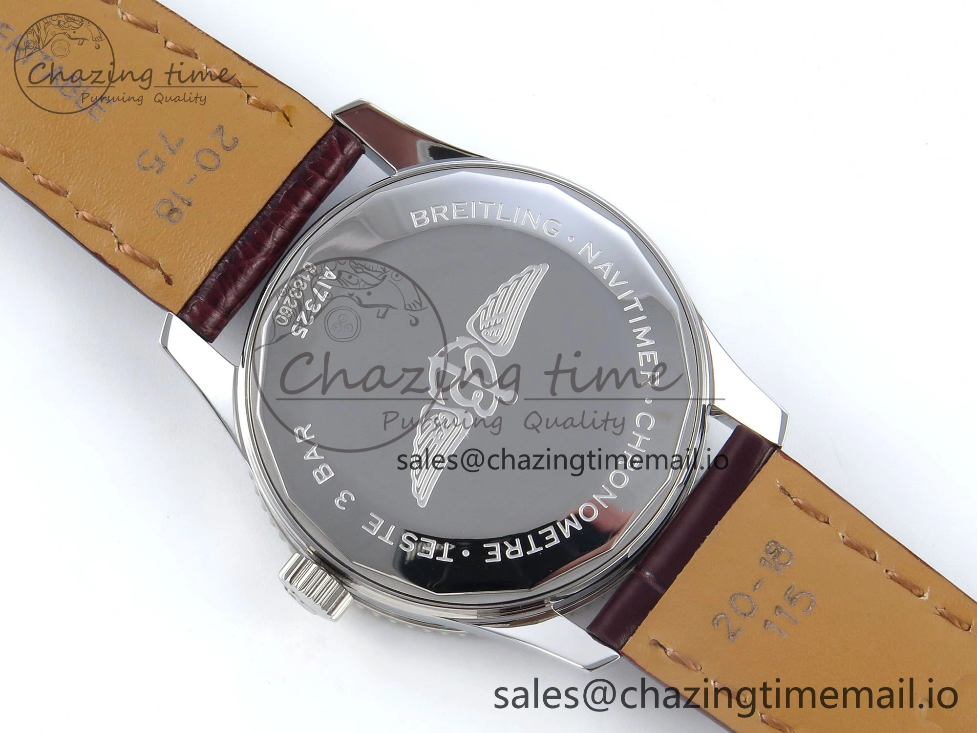 Navitimer 1 SS 38mm TF 1:1 Best Edition White Bezel Blue Dial on Brown Leather Strap A2824