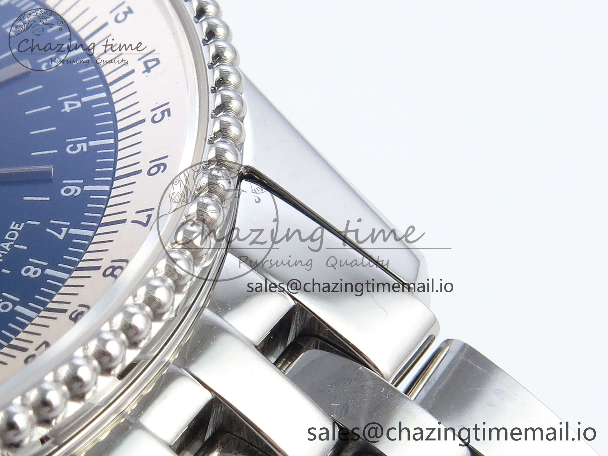 Navitimer 1 SS 38mm TF 1:1 Best Edition White Bezel Blue Dial on SS Bracelet A2824