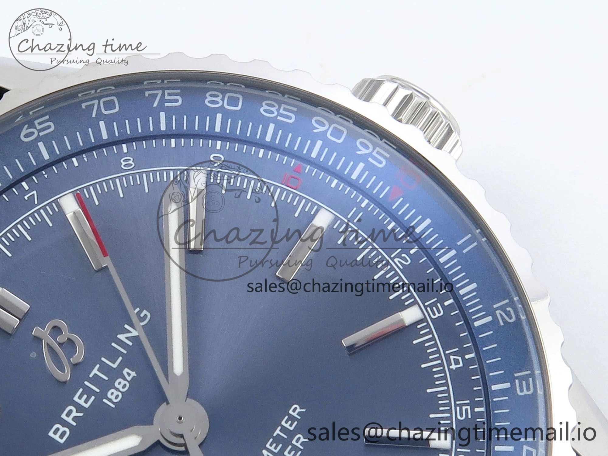 Navitimer 1 SS 41mm TF 1:1 Best Edition Blue Bezel Blue Dial on Black Leather Strap A2824