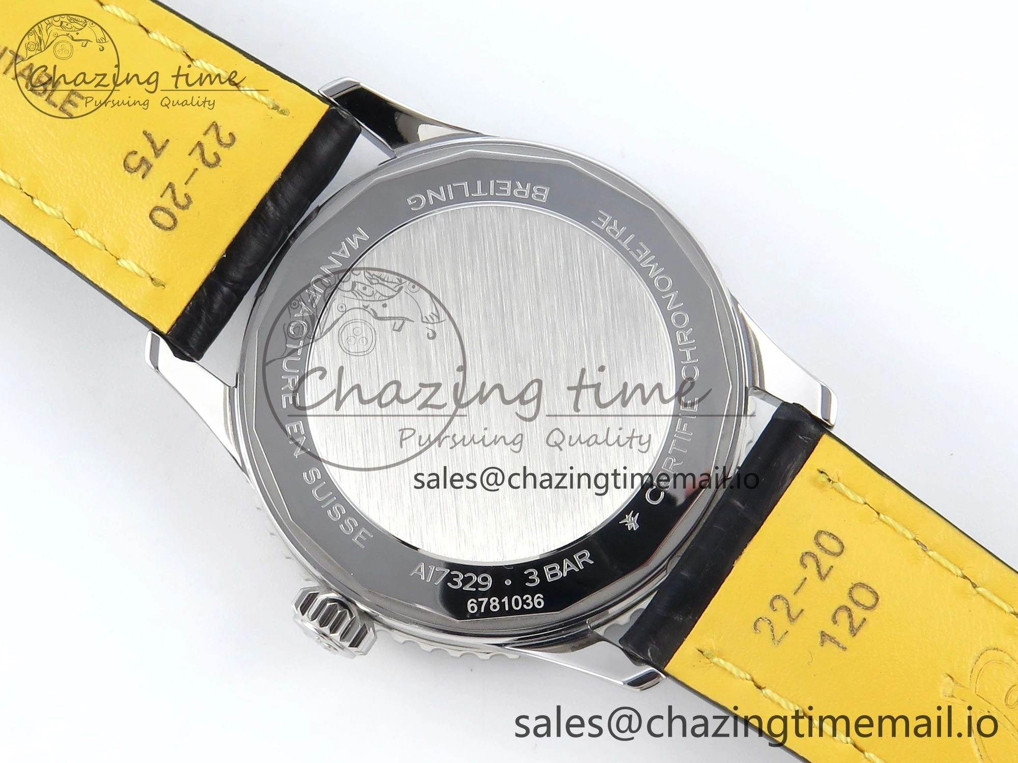 Navitimer 1 SS 41mm TF 1:1 Best Edition Green Bezel Green Dial on Black Leather Strap A2824