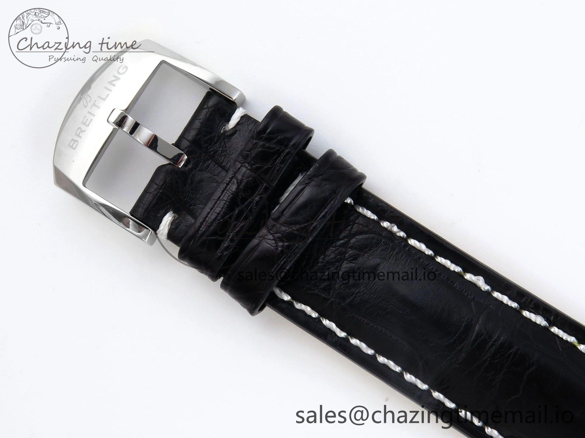 Navitimer 1 SS 41mm TF 1:1 Best Edition Green Bezel Green Dial on Black Leather Strap A2824