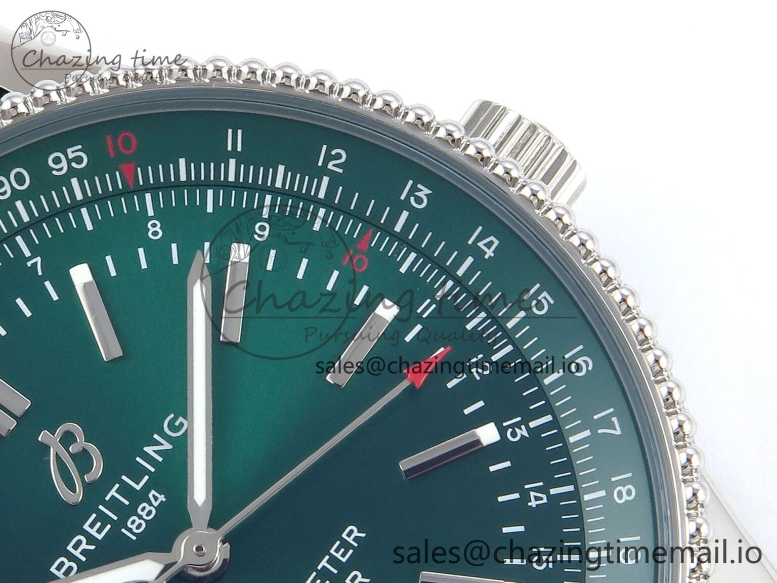 Navitimer 1 SS 41mm TF 1:1 Best Edition Green Bezel Green Dial on Green Leather Strap A2824