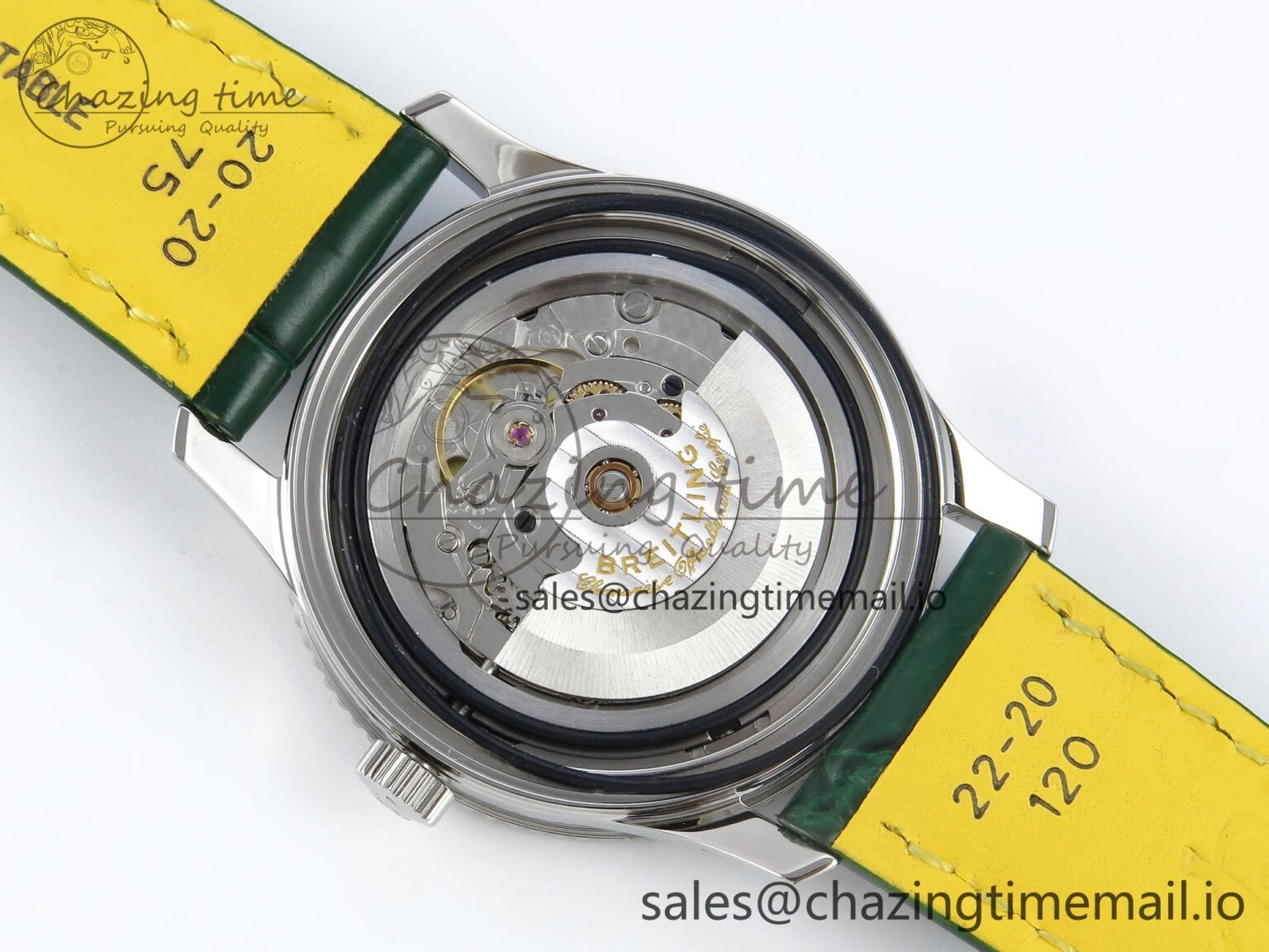 Navitimer 1 SS 41mm TF 1:1 Best Edition Green Bezel Green Dial on Green Leather Strap A2824