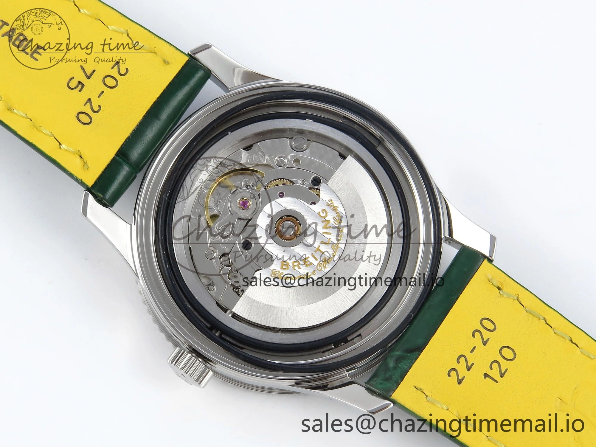 Navitimer 1 SS 41mm TF 1:1 Best Edition Green Bezel Green Dial on Green Leather Strap A2824