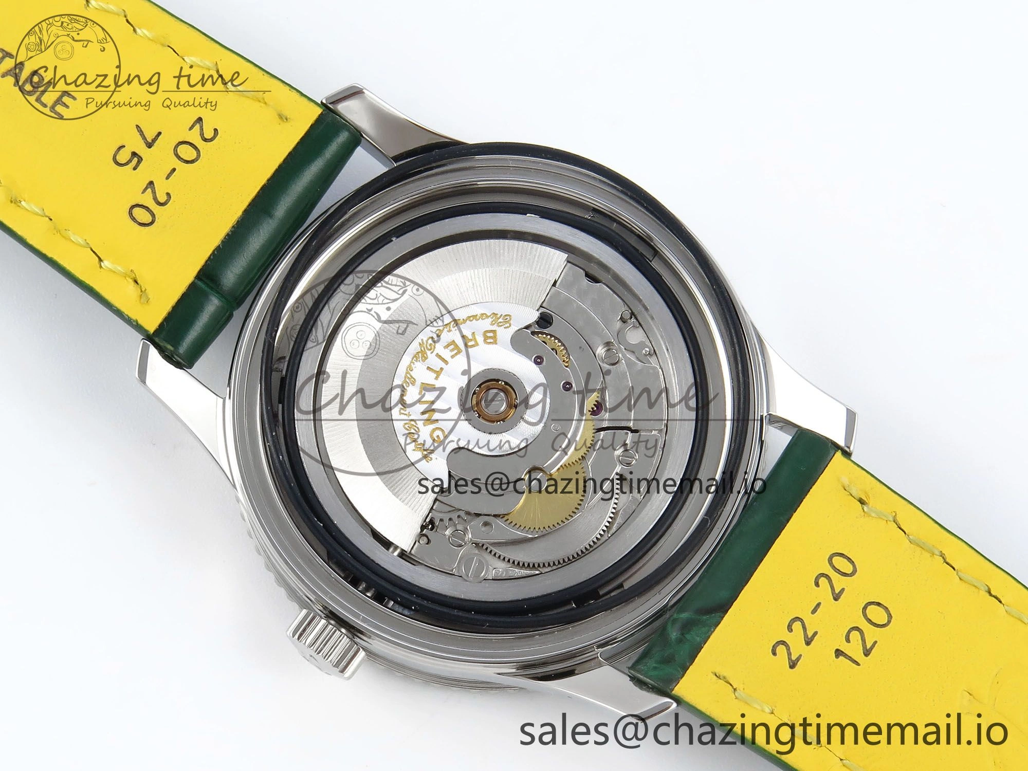 Navitimer 1 SS 41mm TF 1:1 Best Edition Green Bezel Green Dial on Green Leather Strap A2824