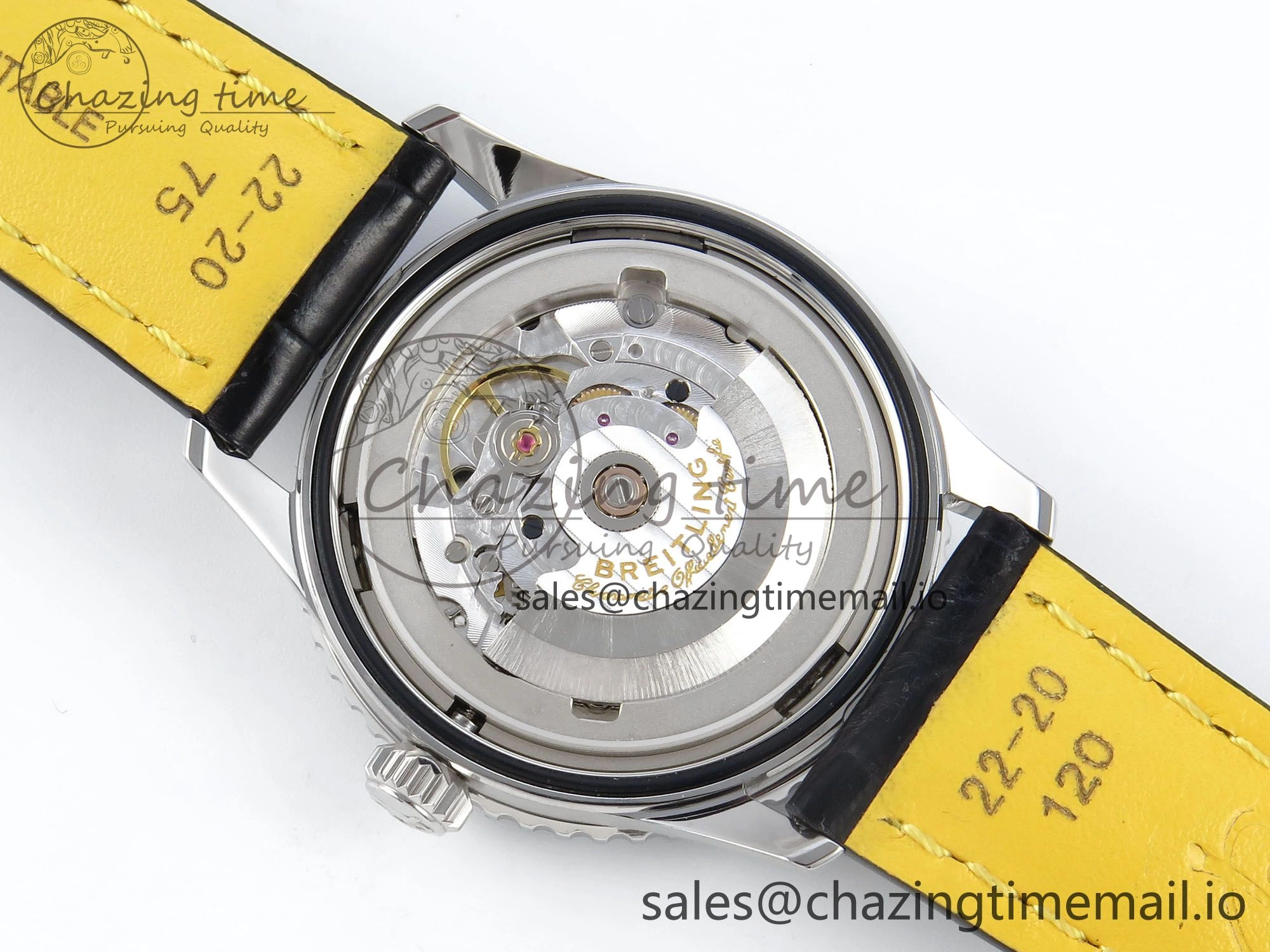 Navitimer 1 SS 41mm TF 1:1 Best Edition Ice Blue Bezel Ice Blue Dial on Black Leather Strap A2824