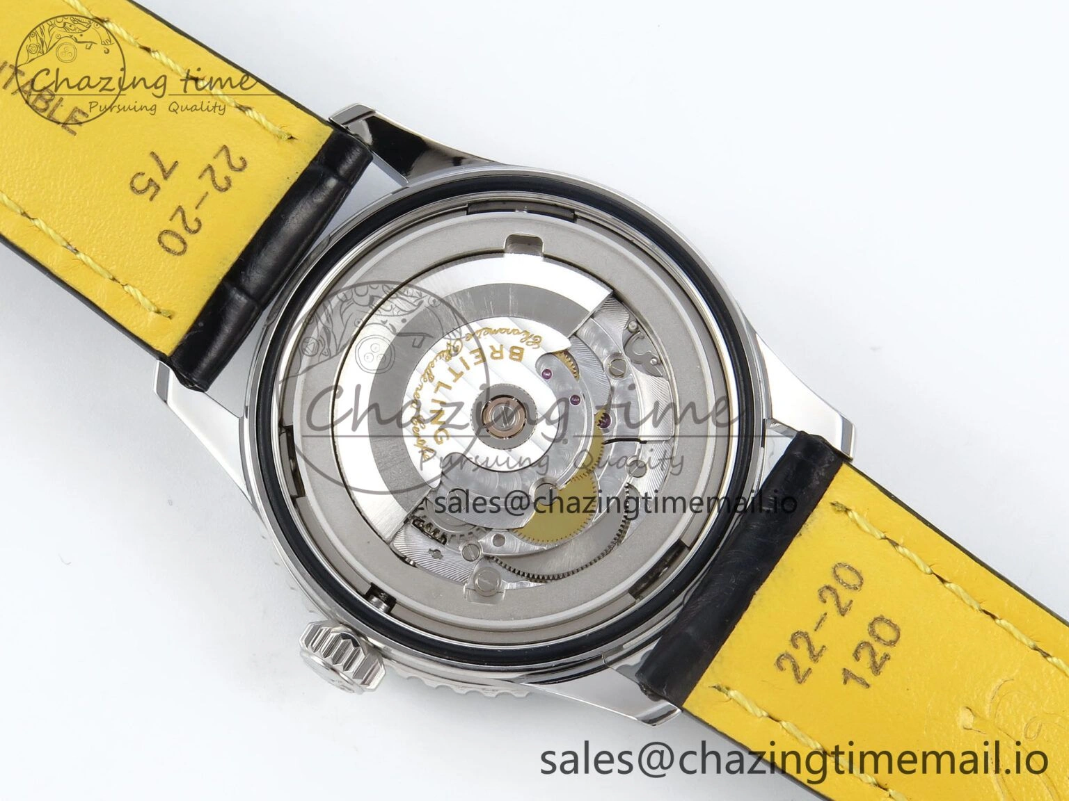 Navitimer 1 SS 41mm TF 1:1 Best Edition Ice Blue Bezel Ice Blue Dial on Black Leather Strap A2824