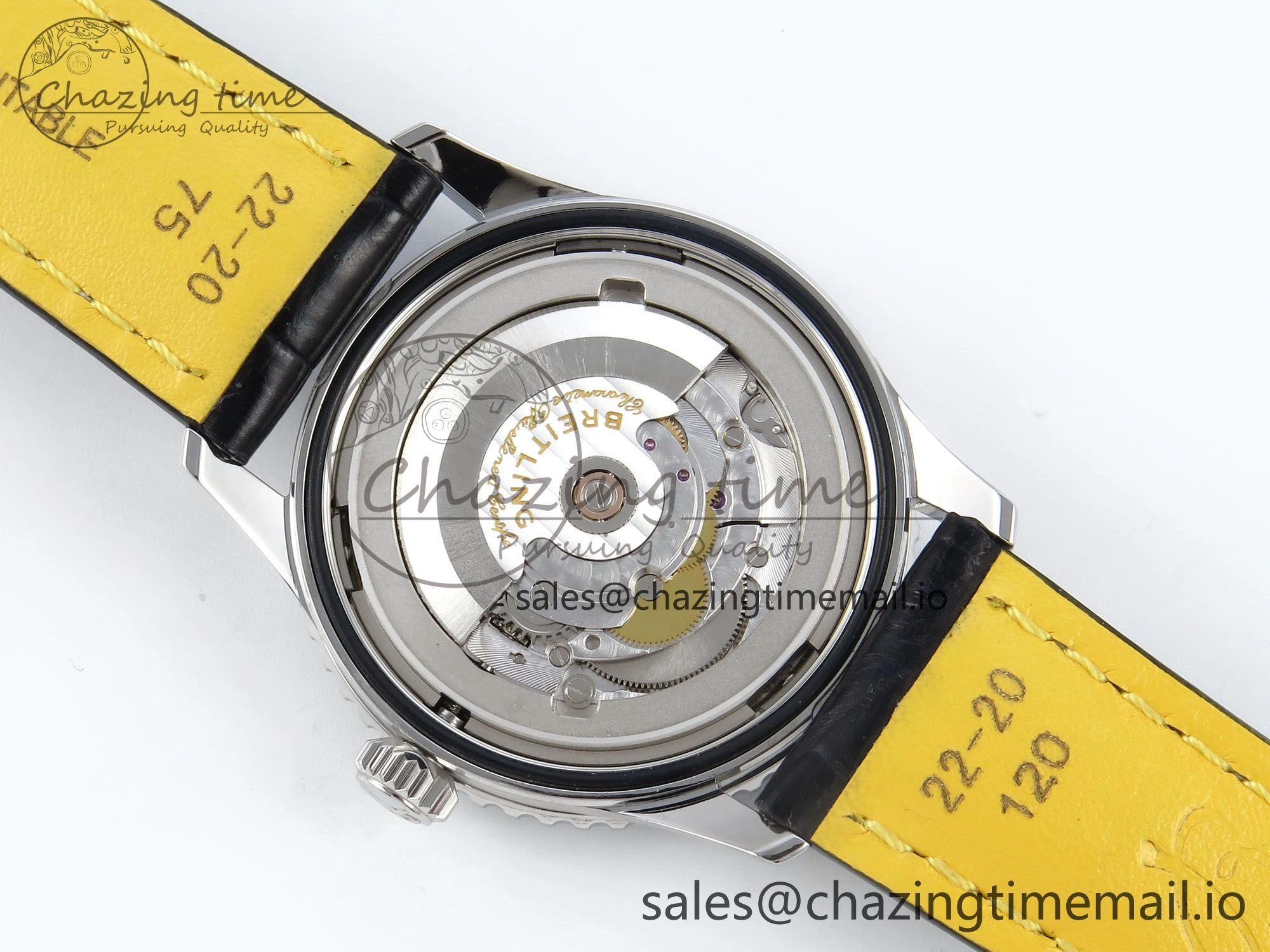 Navitimer 1 SS 41mm TF 1:1 Best Edition Ice Blue Bezel Ice Blue Dial on Black Leather Strap A2824