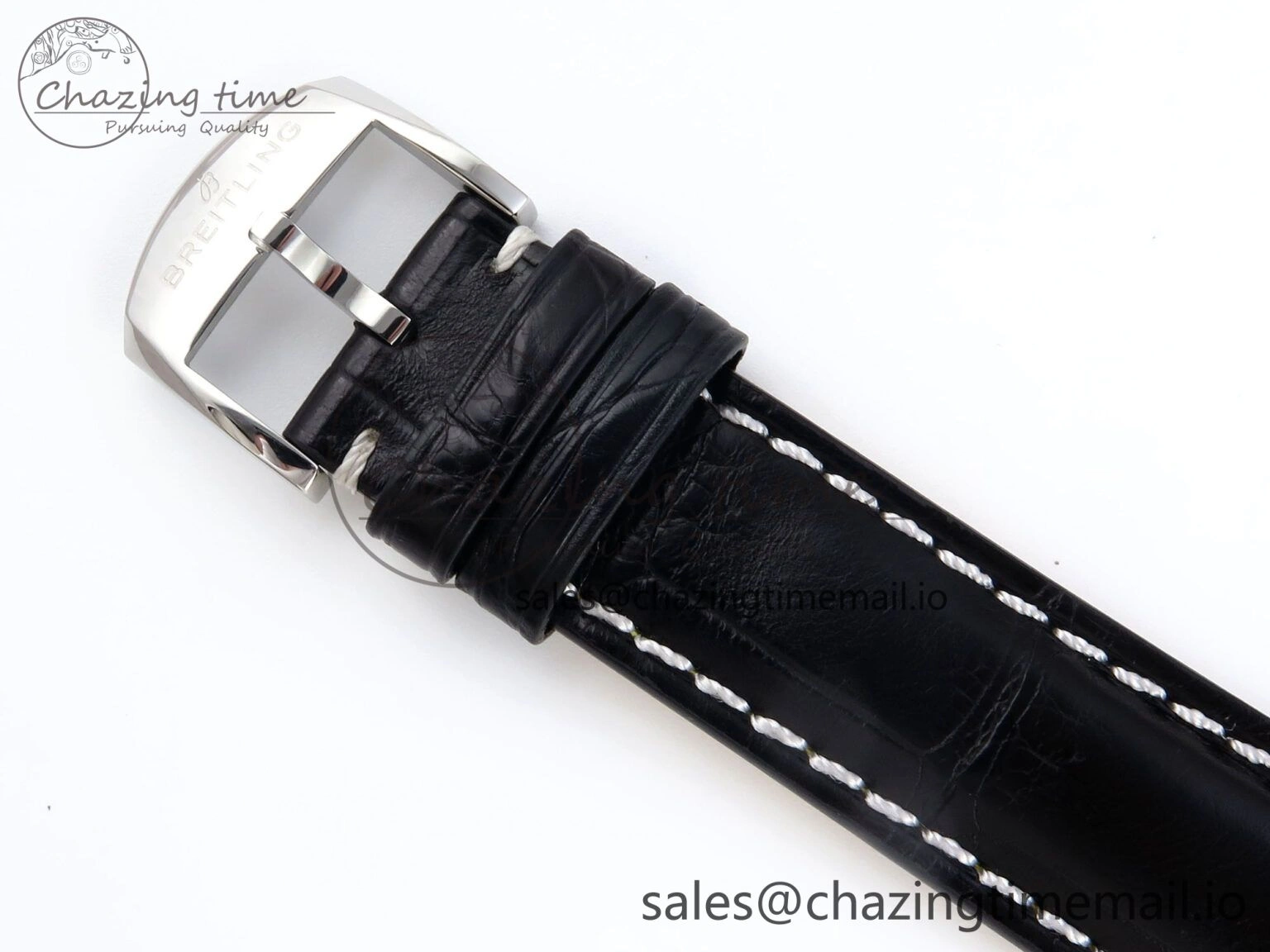 Navitimer 1 SS 41mm TF 1:1 Best Edition Ice Blue Bezel Ice Blue Dial on Black Leather Strap A2824