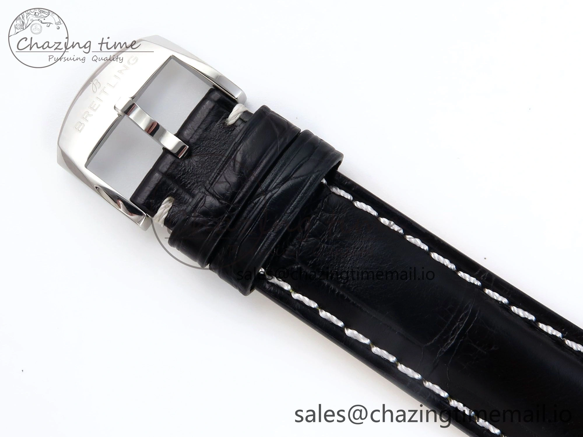 Navitimer 1 SS 41mm TF 1:1 Best Edition Ice Blue Bezel Ice Blue Dial on Black Leather Strap A2824