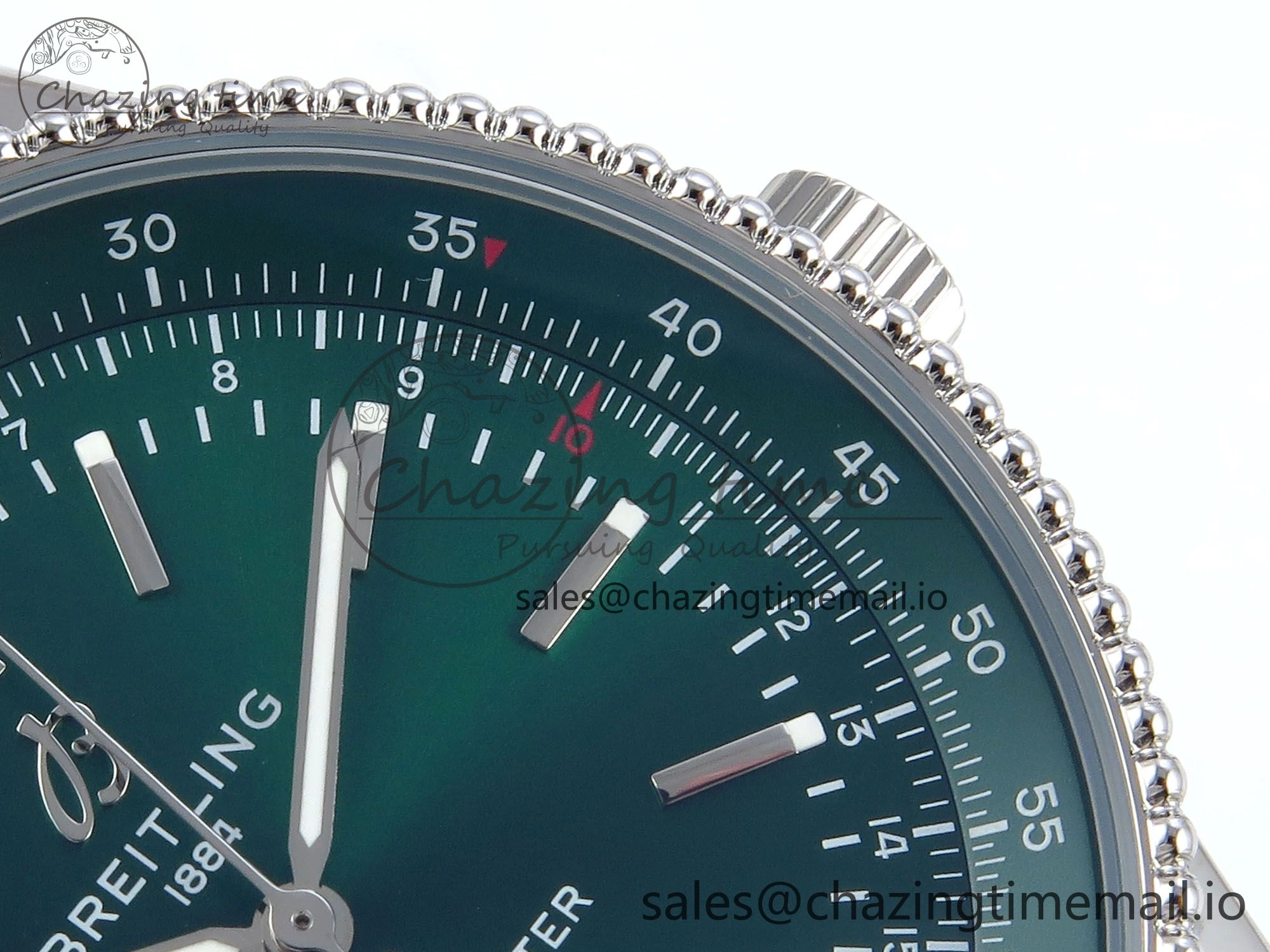 Navitimer 1 SS 41mm TF 1:1 Best Edition SS Bezel Green Dial on SS Bracelet A2824