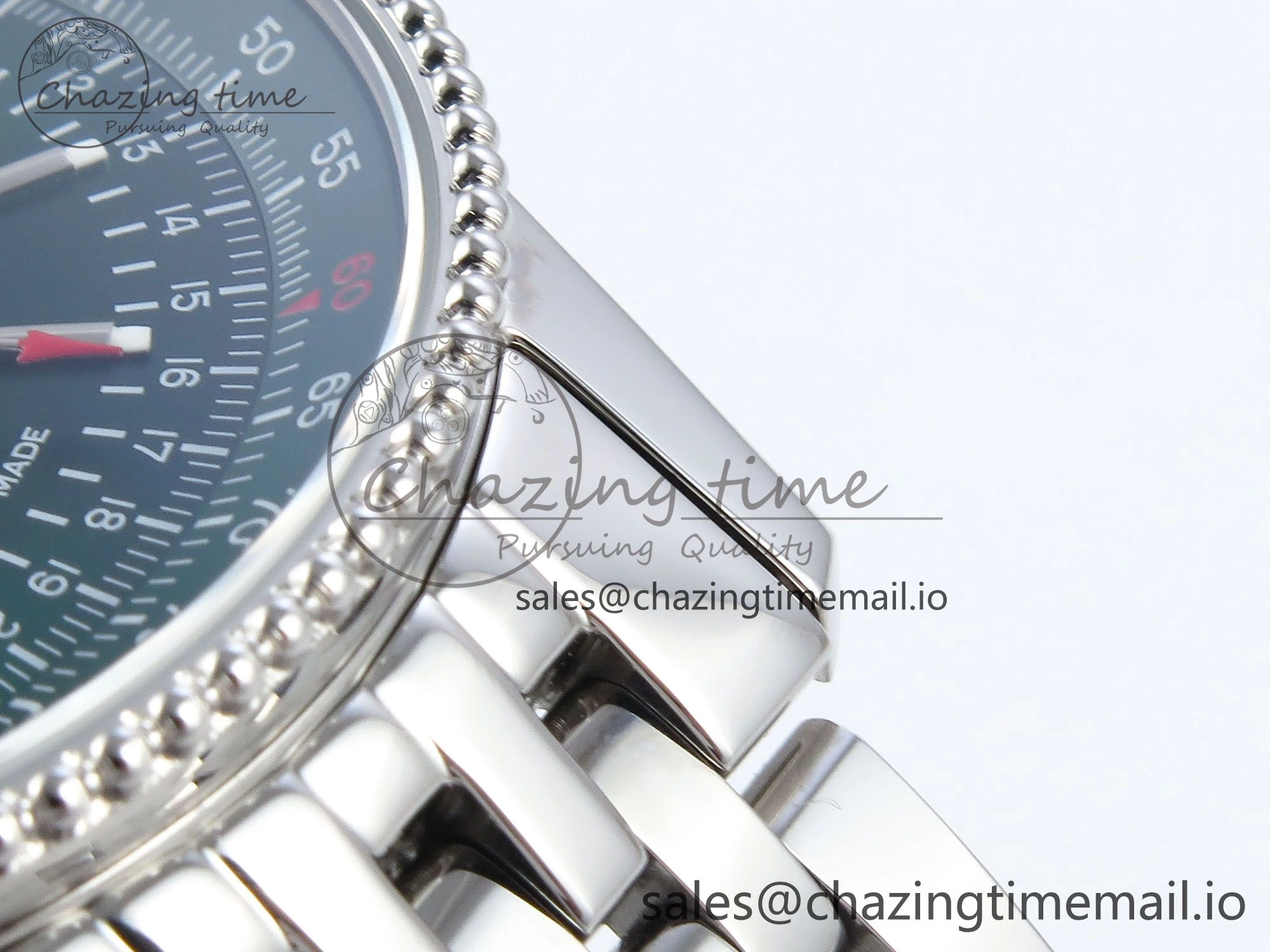 Navitimer 1 SS 41mm TF 1:1 Best Edition SS Bezel Green Dial on SS Bracelet A2824