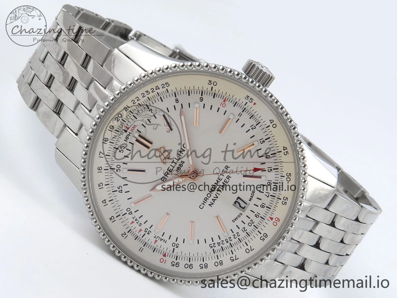 Navitimer 1 SS 41mm TF 1:1 Best Edition SS Bezel White Dial on SS Bracelet A2824