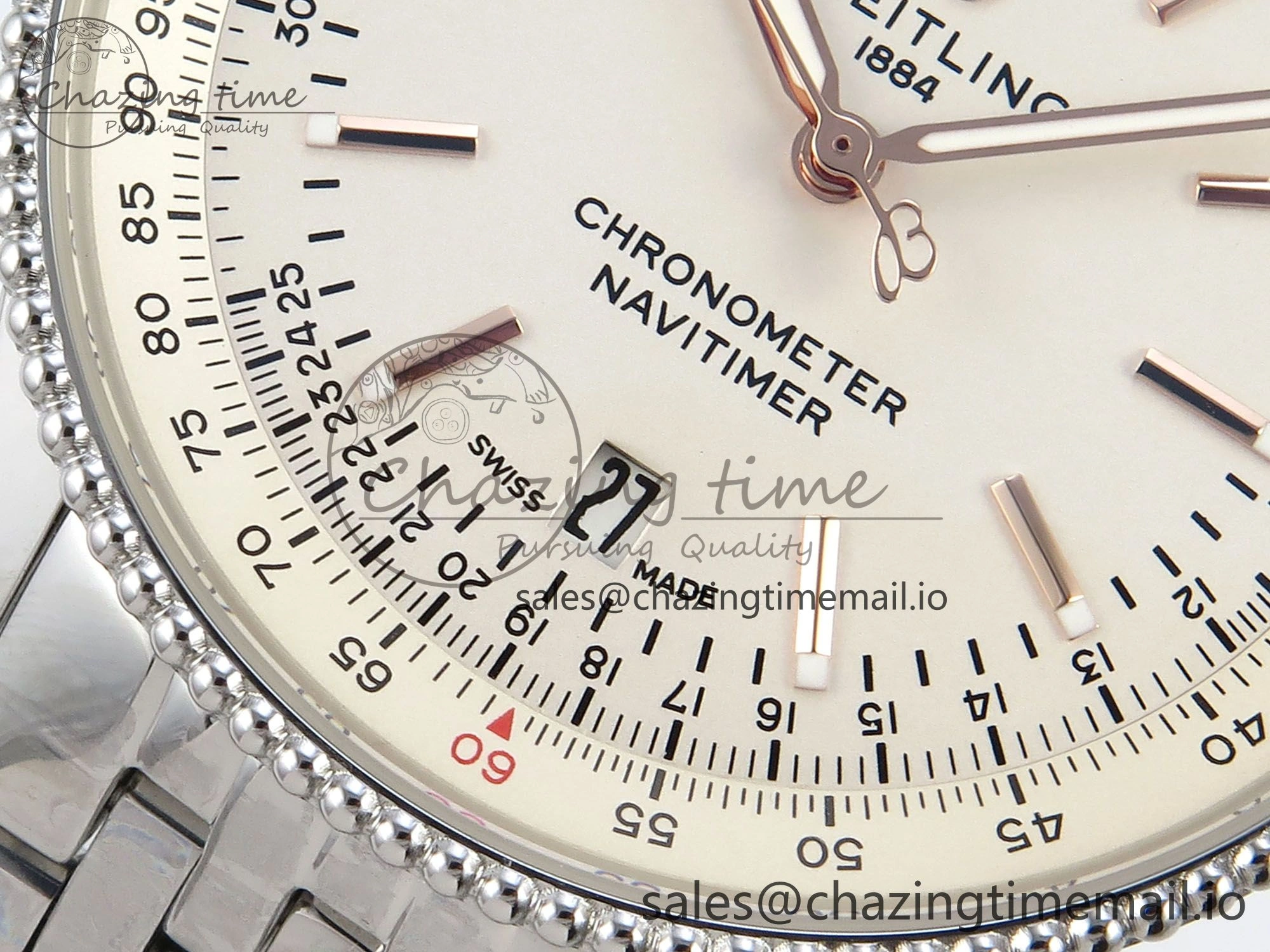 Navitimer 1 SS 41mm TF 1:1 Best Edition SS Bezel White Dial on SS Bracelet A2824