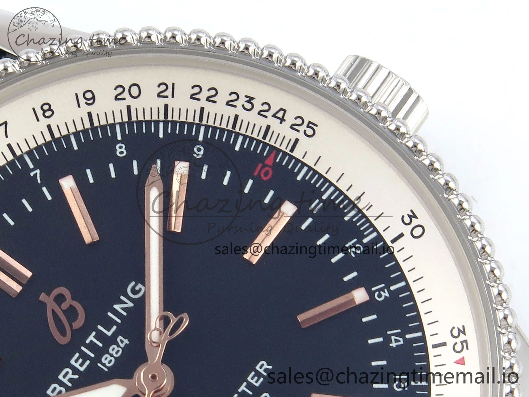 Navitimer 1 SS 41mm TF 1:1 Best Edition White Bezel Blue Dial on Black Leather Strap A2824