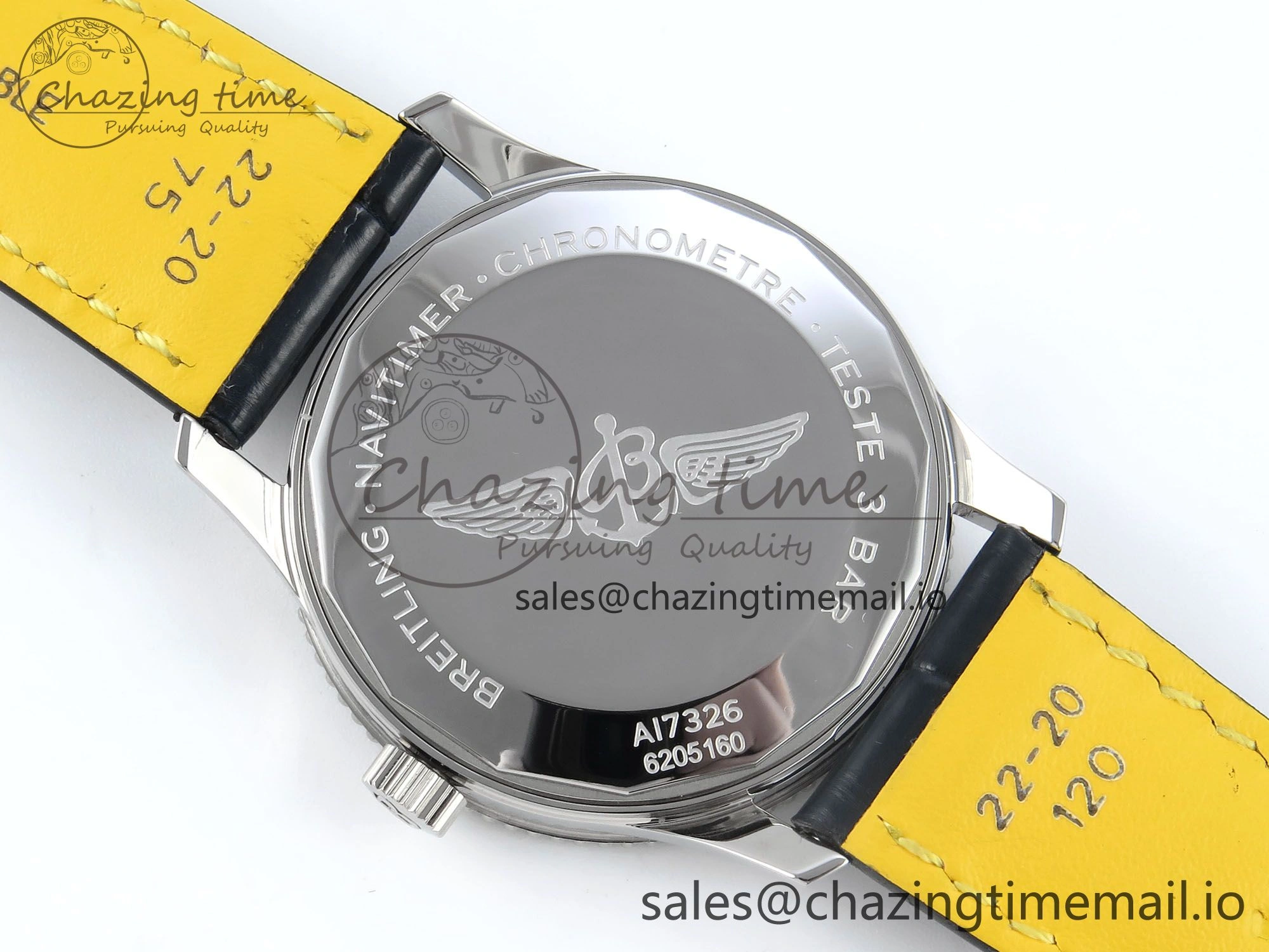 Navitimer 1 SS 41mm TF 1:1 Best Edition White Bezel Blue Dial on Black Leather Strap A2824