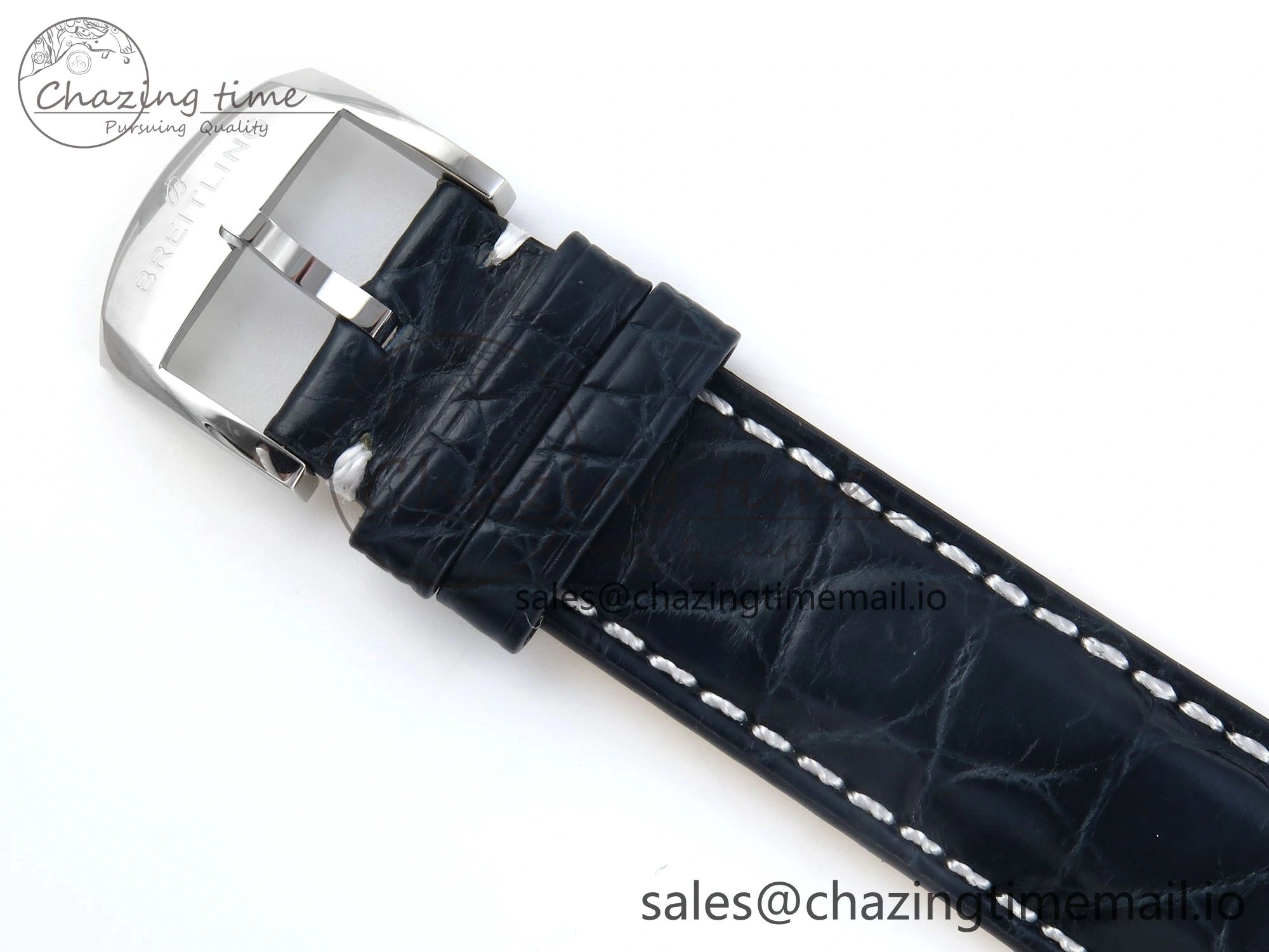 Navitimer 1 SS 41mm TF 1:1 Best Edition White Bezel Blue Dial on Blue Leather Strap A2824