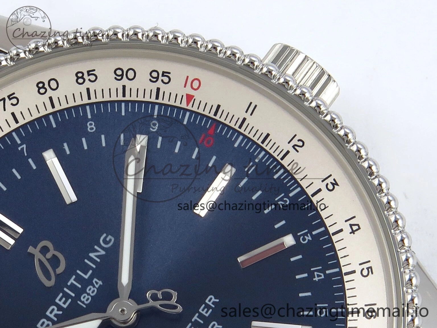 Navitimer 1 SS 41mm TF 1:1 Best Edition White Bezel Blue Dial on Brown Leather Strap A2824