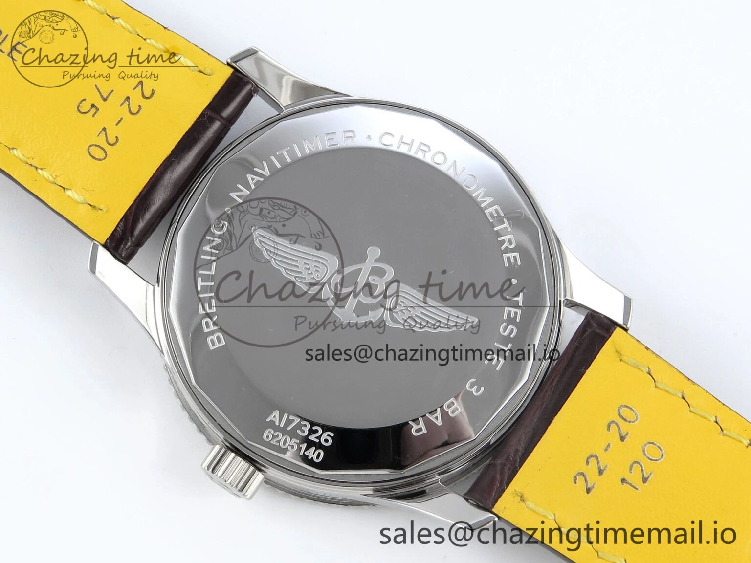 Navitimer 1 SS 41mm TF 1:1 Best Edition White Bezel Blue Dial on Brown Leather Strap A2824