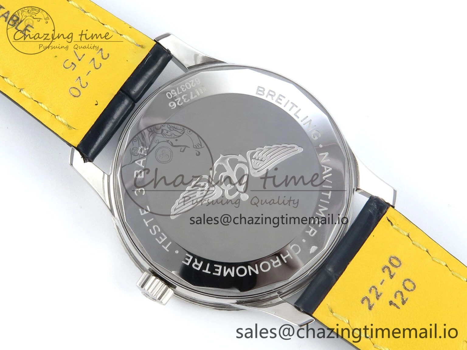 Navitimer 1 SS 41mm TF 1:1 Best Edition White Bezel White Dial on Blue Leather Strap A2824