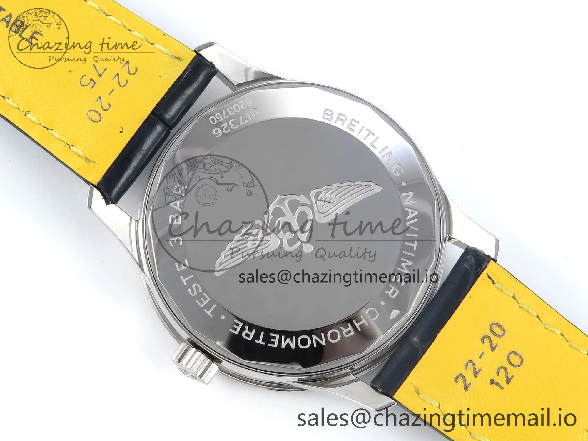 Navitimer 1 SS 41mm TF 1:1 Best Edition White Bezel White Dial on Blue Leather Strap A2824