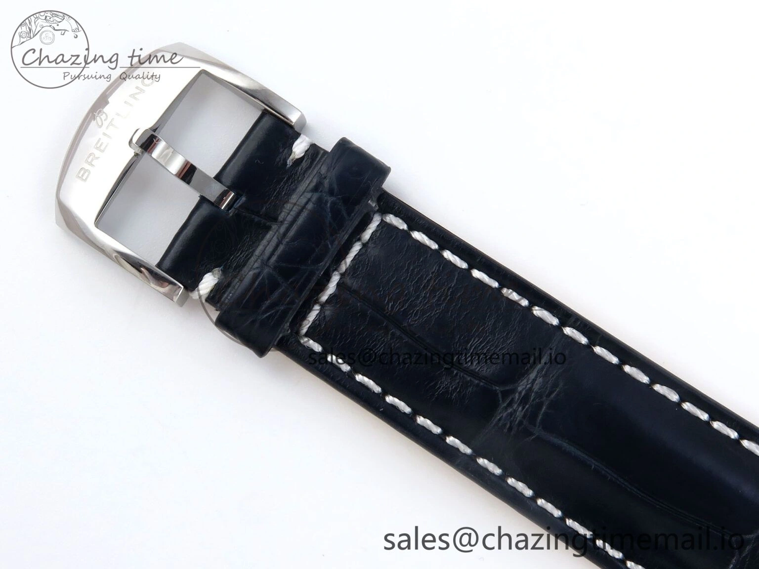 Navitimer 1 SS 41mm TF 1:1 Best Edition White Bezel White Dial on Blue Leather Strap A2824