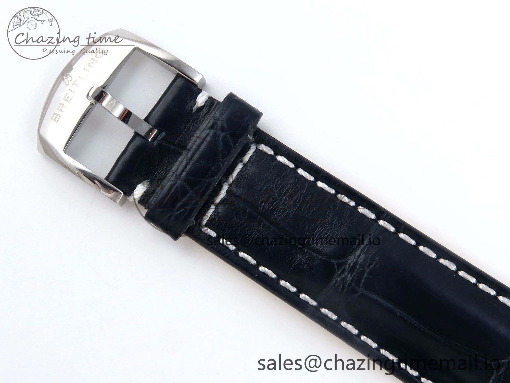 Navitimer 1 SS 41mm TF 1:1 Best Edition White Bezel White Dial on Blue Leather Strap A2824