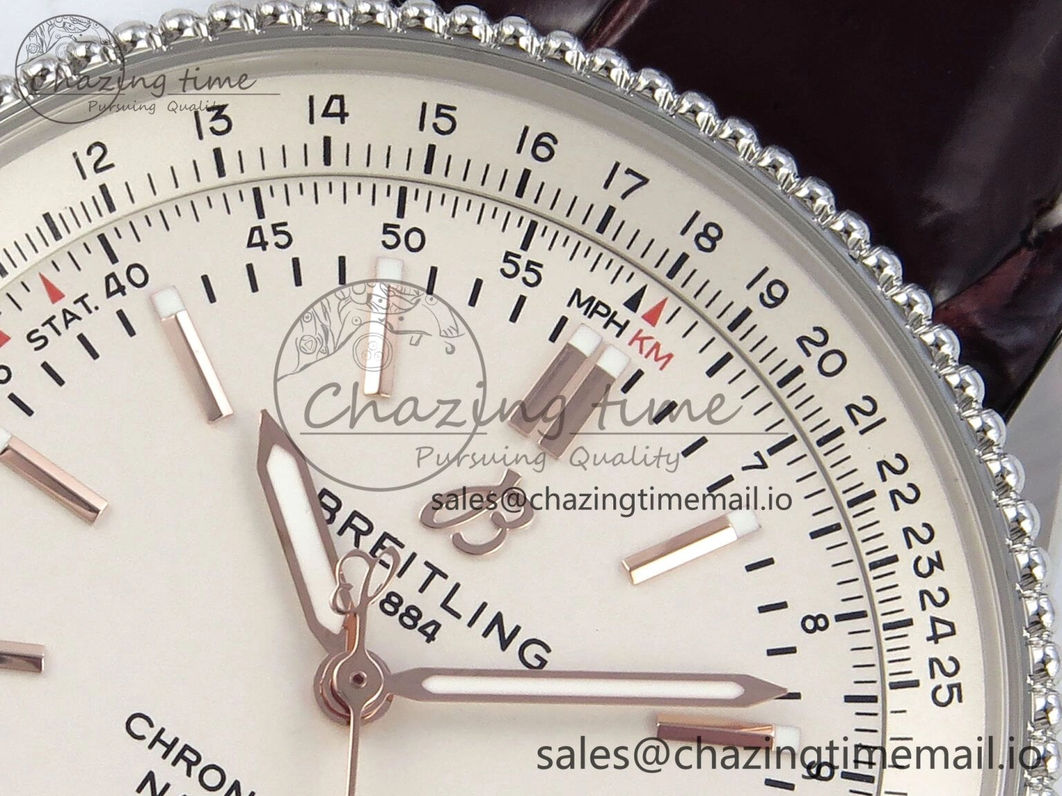 Navitimer 1 SS 41mm TF 1:1 Best Edition White Bezel White Dial on Brown Leather Strap A2824