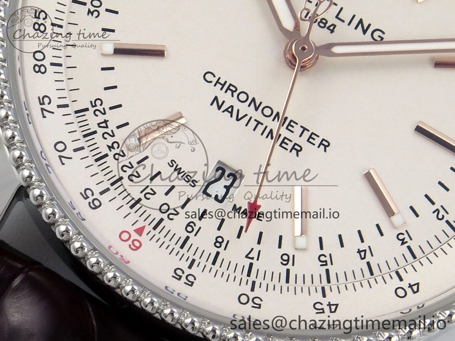 Navitimer 1 SS 41mm TF 1:1 Best Edition White Bezel White Dial on Brown Leather Strap A2824